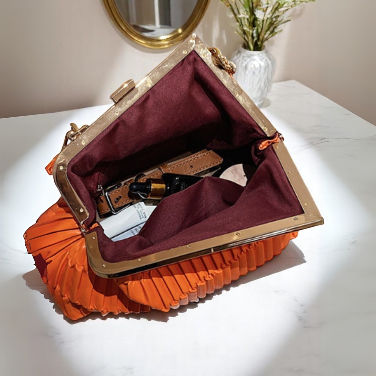 Fashionista Hobo Shoulder Bag- Orange