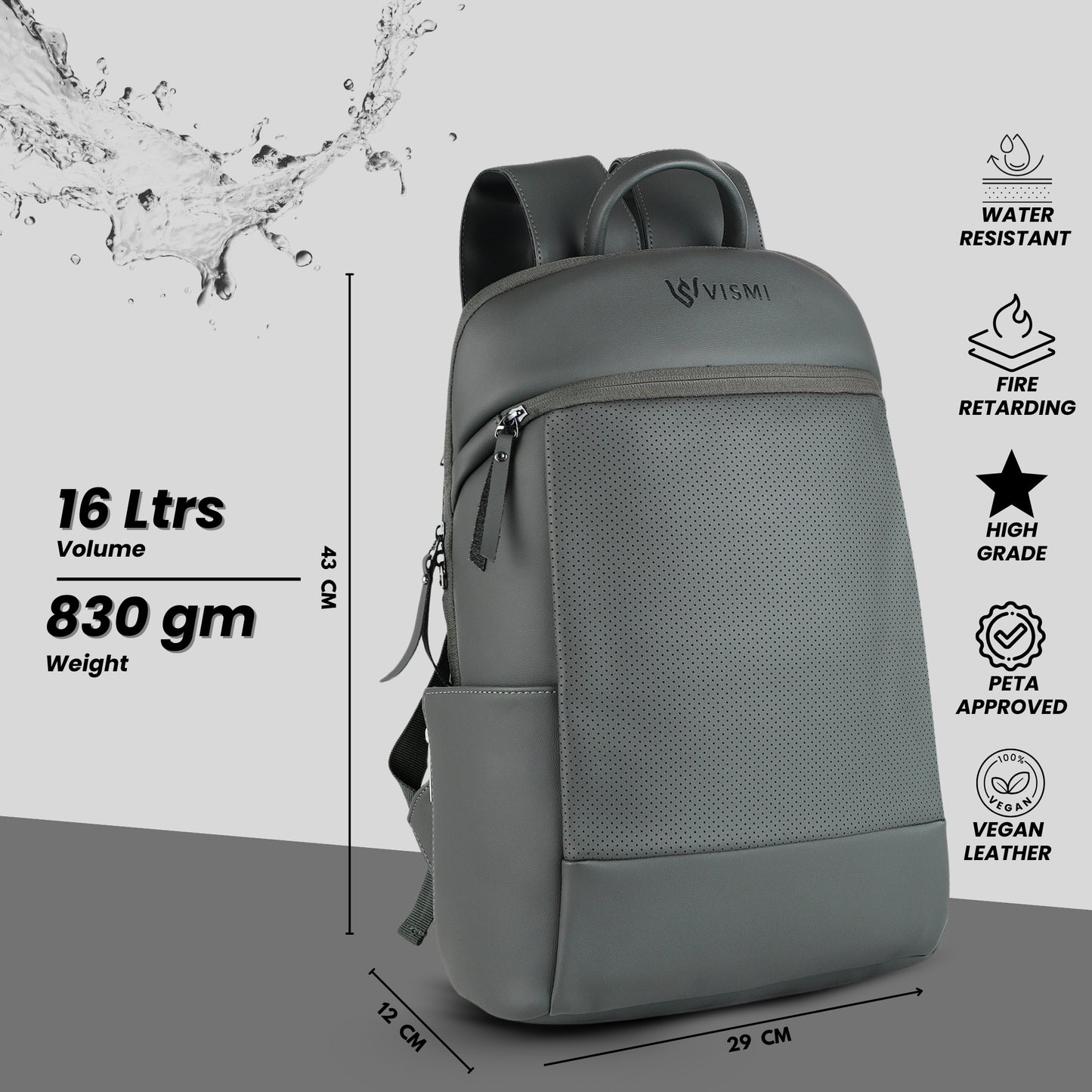 VISMIINTREND Executive Laptop Backpack - Grey