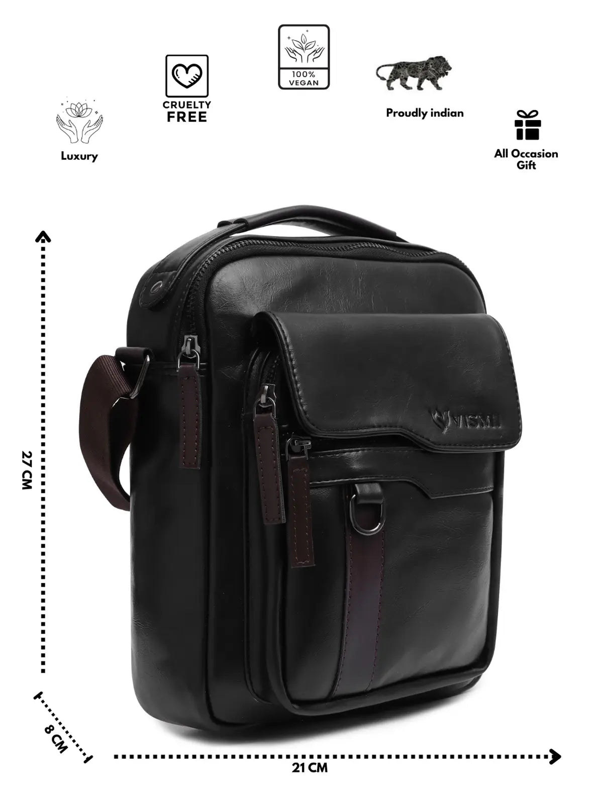 Timeless Alpha Men's Messenger Bag - Black