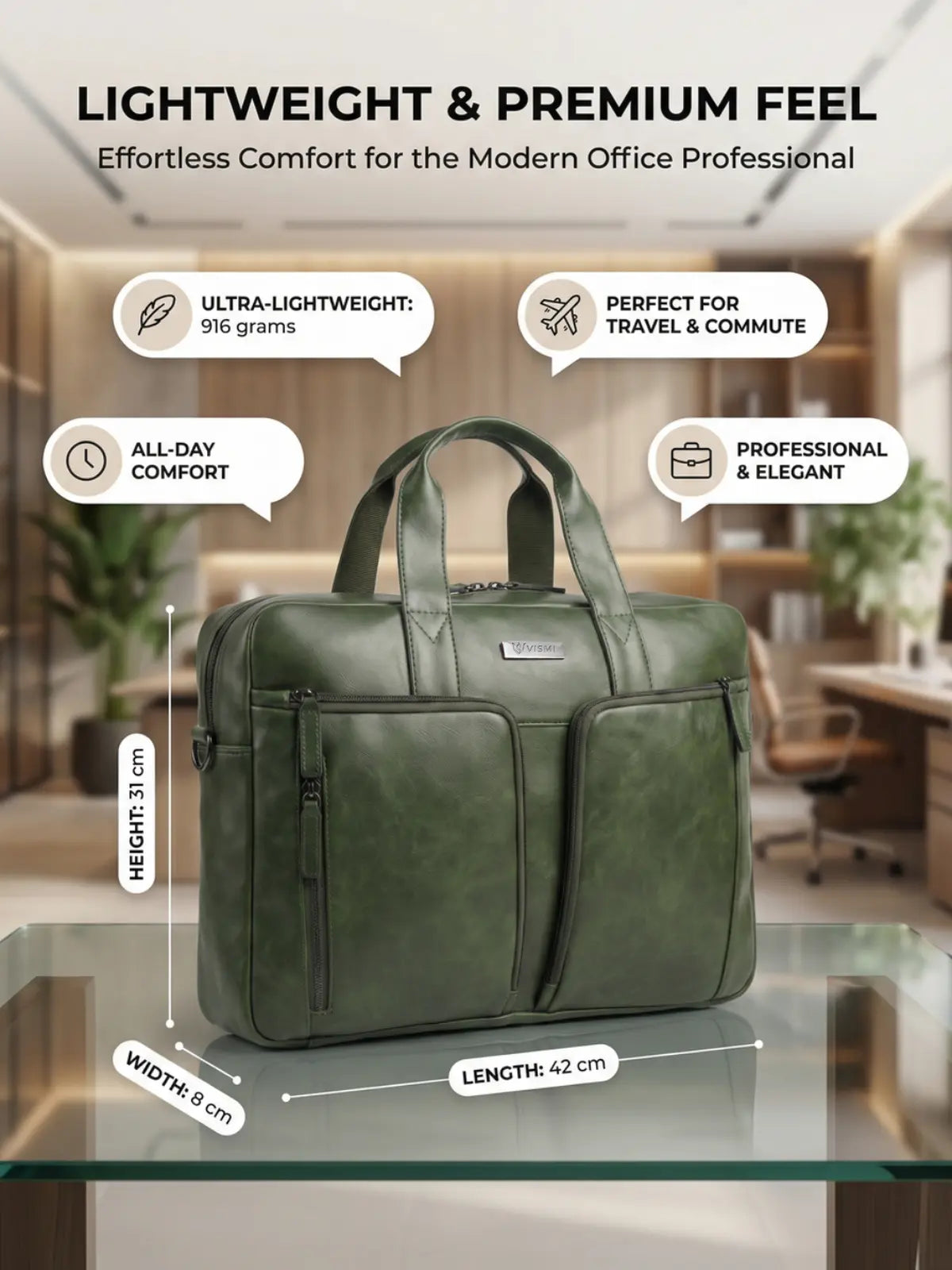 Timeless Orbit Laptop Bag - Olive Green