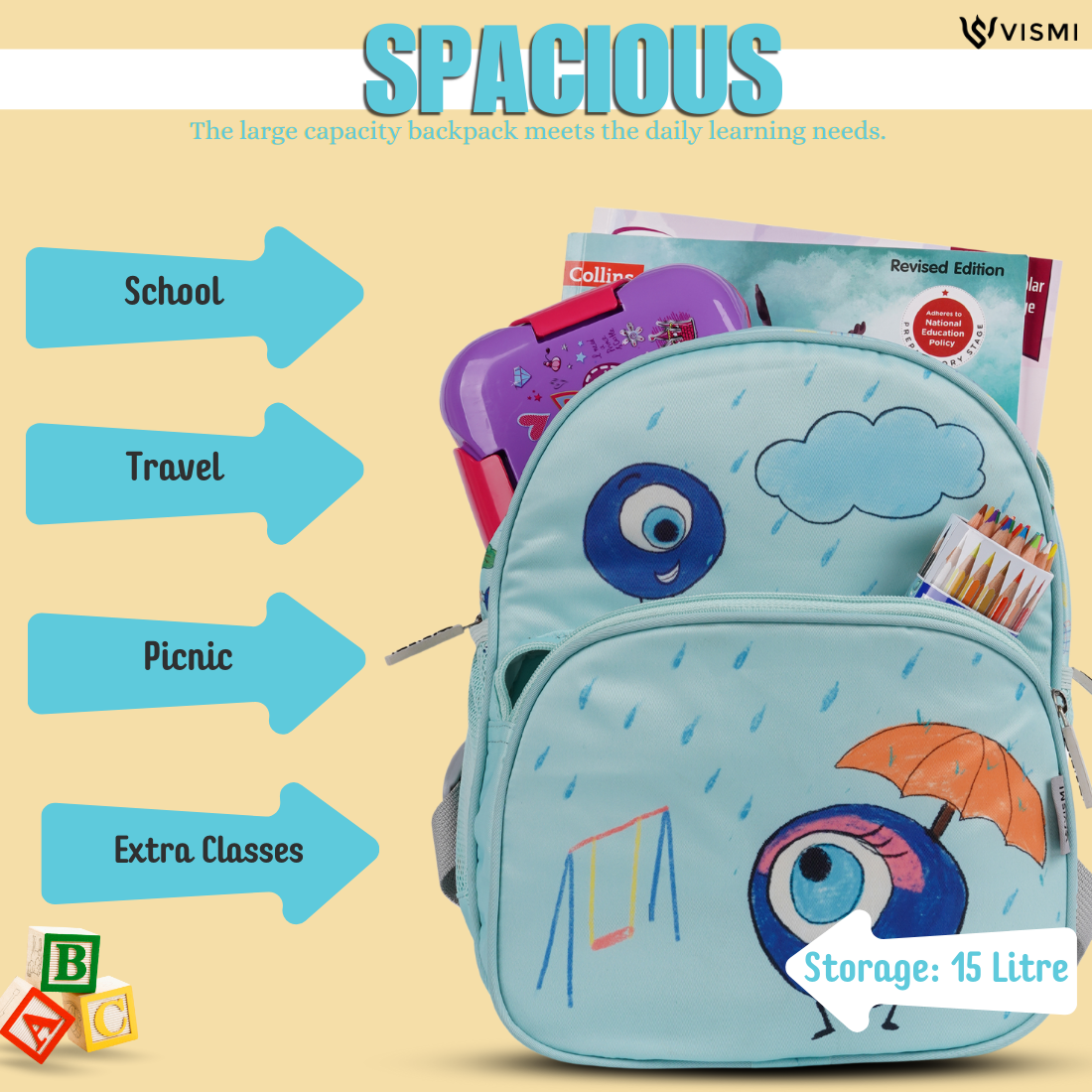 Everyday Essentials Pre School Bag - Evil Eye Blue