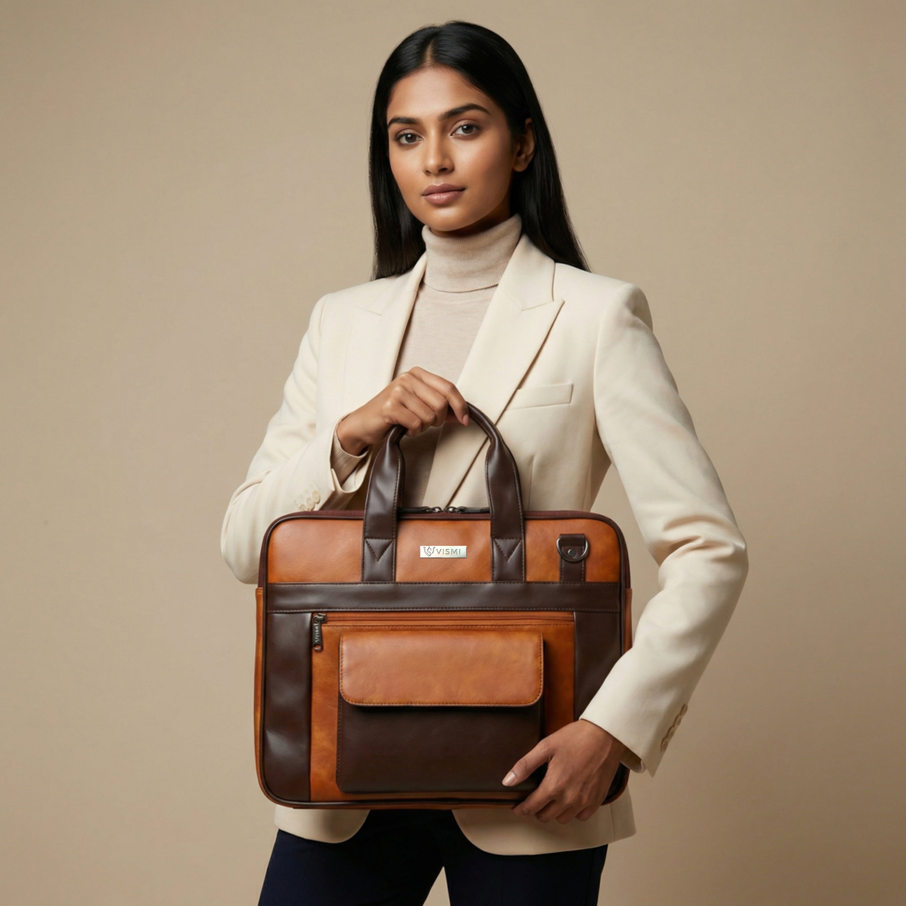 Timeless Prime Laptop Messenger Bag - Tan