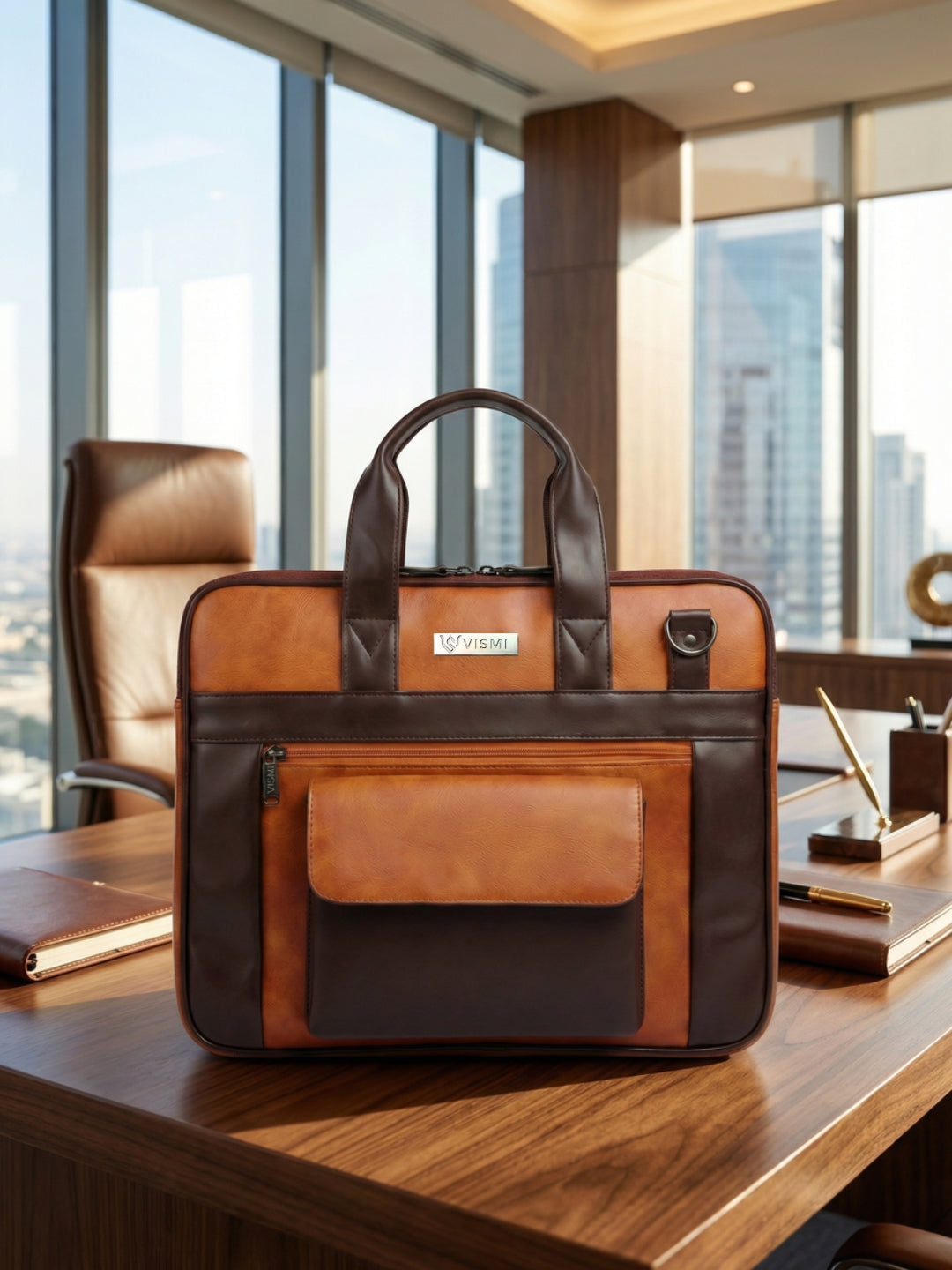 Timeless Prime Laptop Messenger Bag - Tan