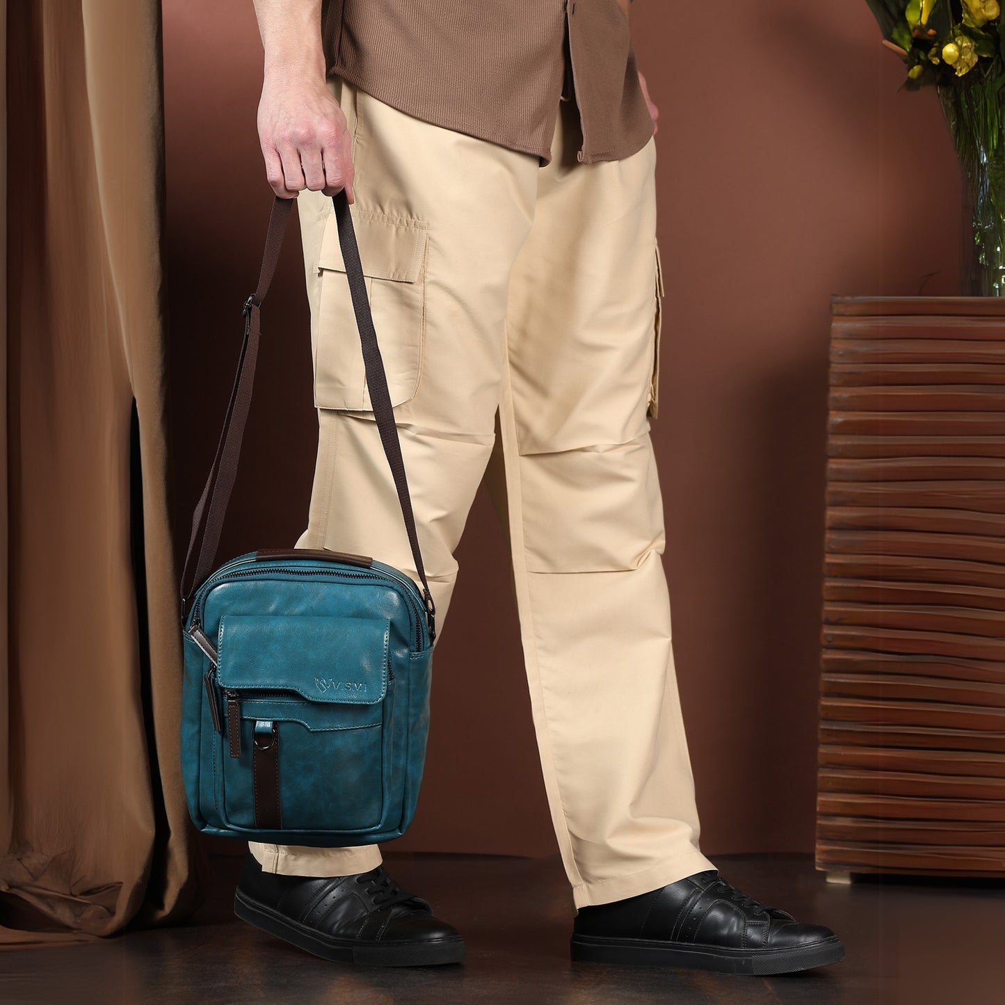Timeless Alpha Men's Messenger Bag - Teal Blue