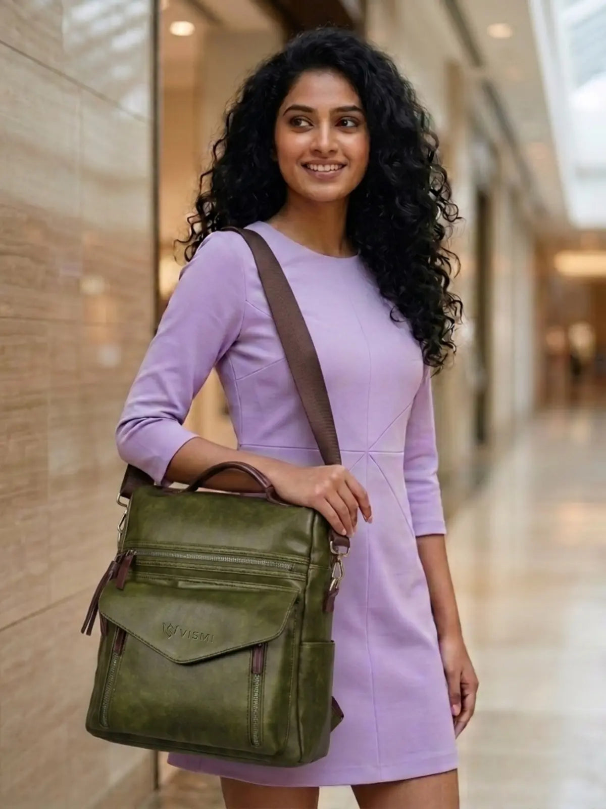 Timeless Shine Women Backpack - Green