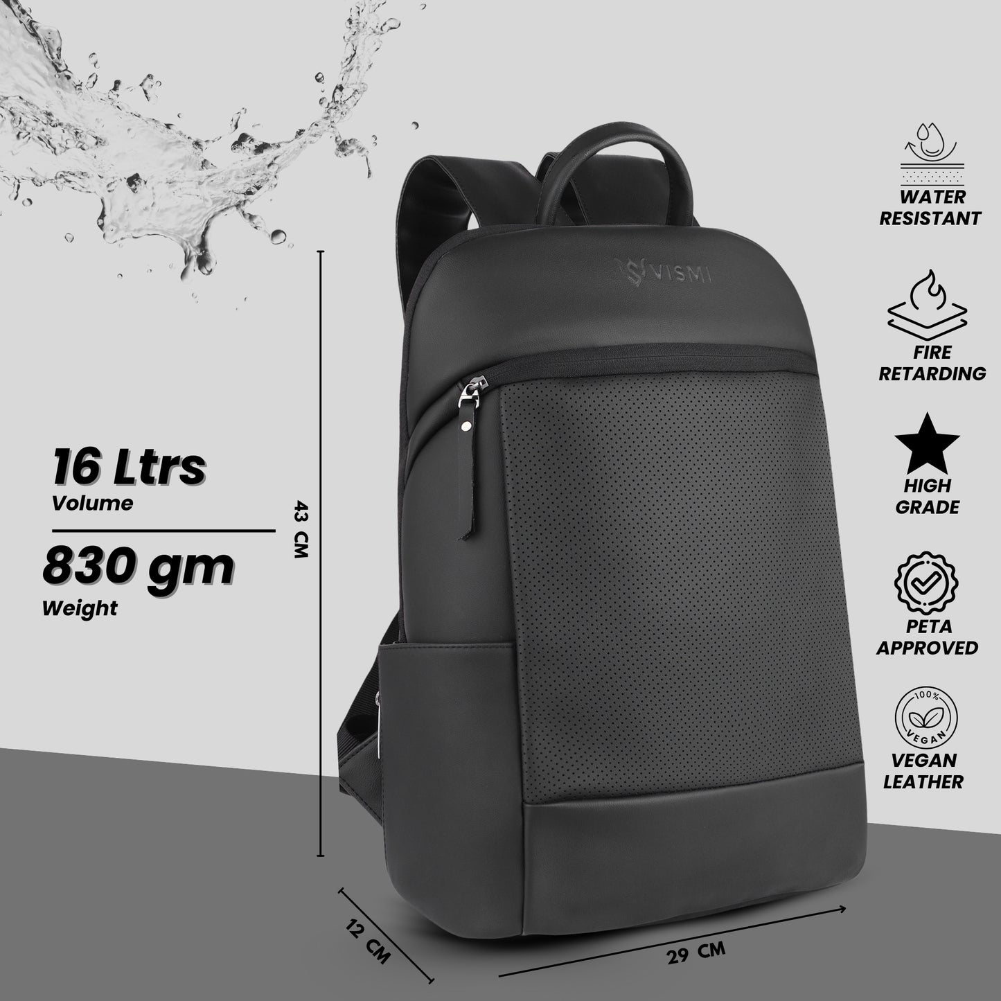 VISMIINTREND Executive Laptop Backpack - Black
