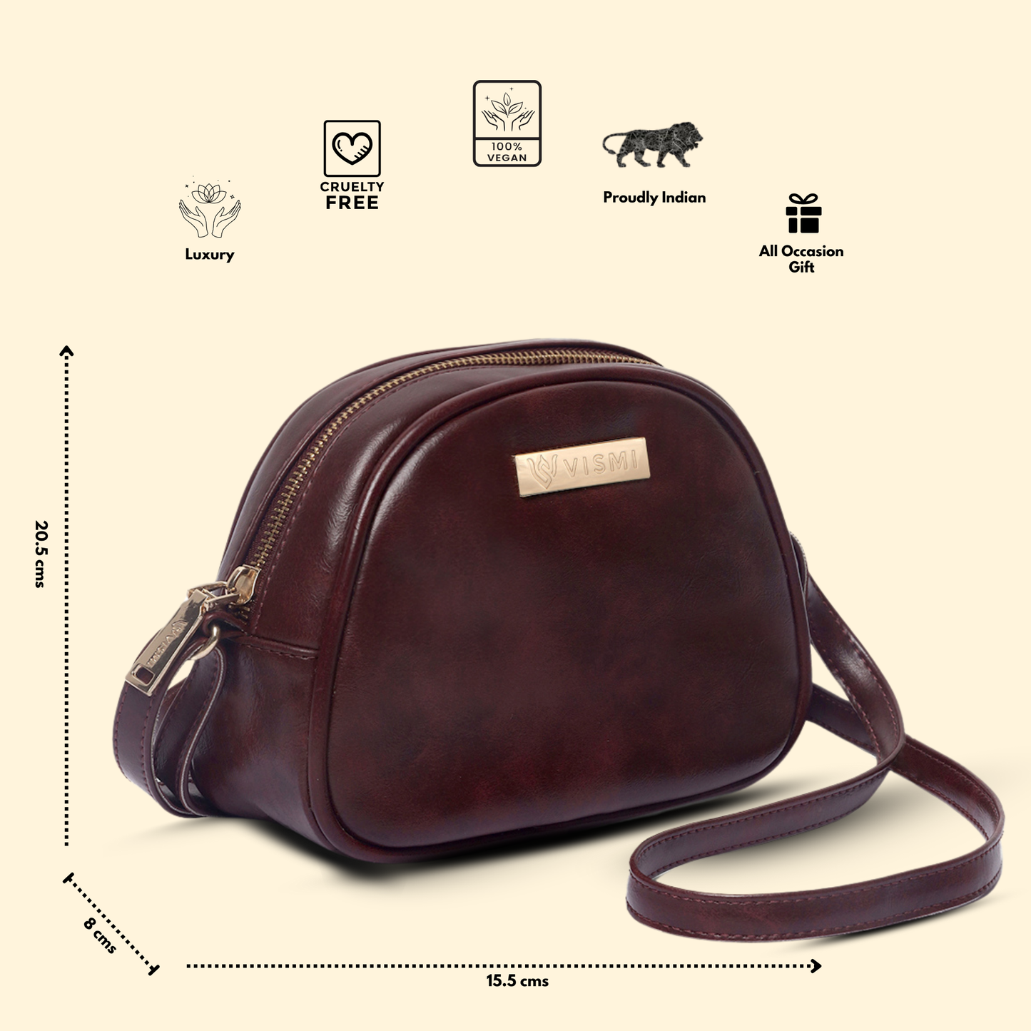 Timeless Chic Women's Sling Bag - Wine
