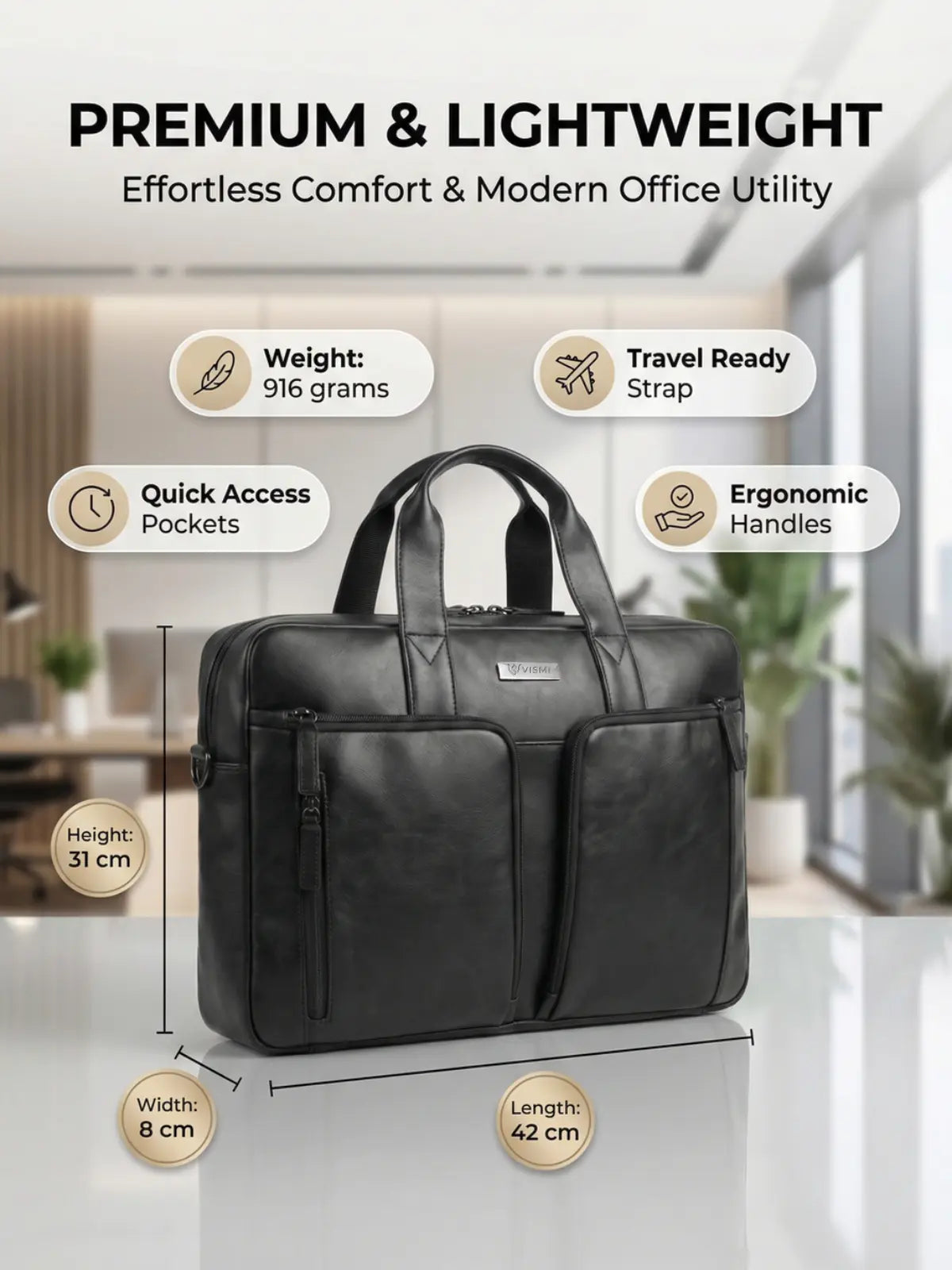 Timeless Orbit Laptop Messenger Bag - Black