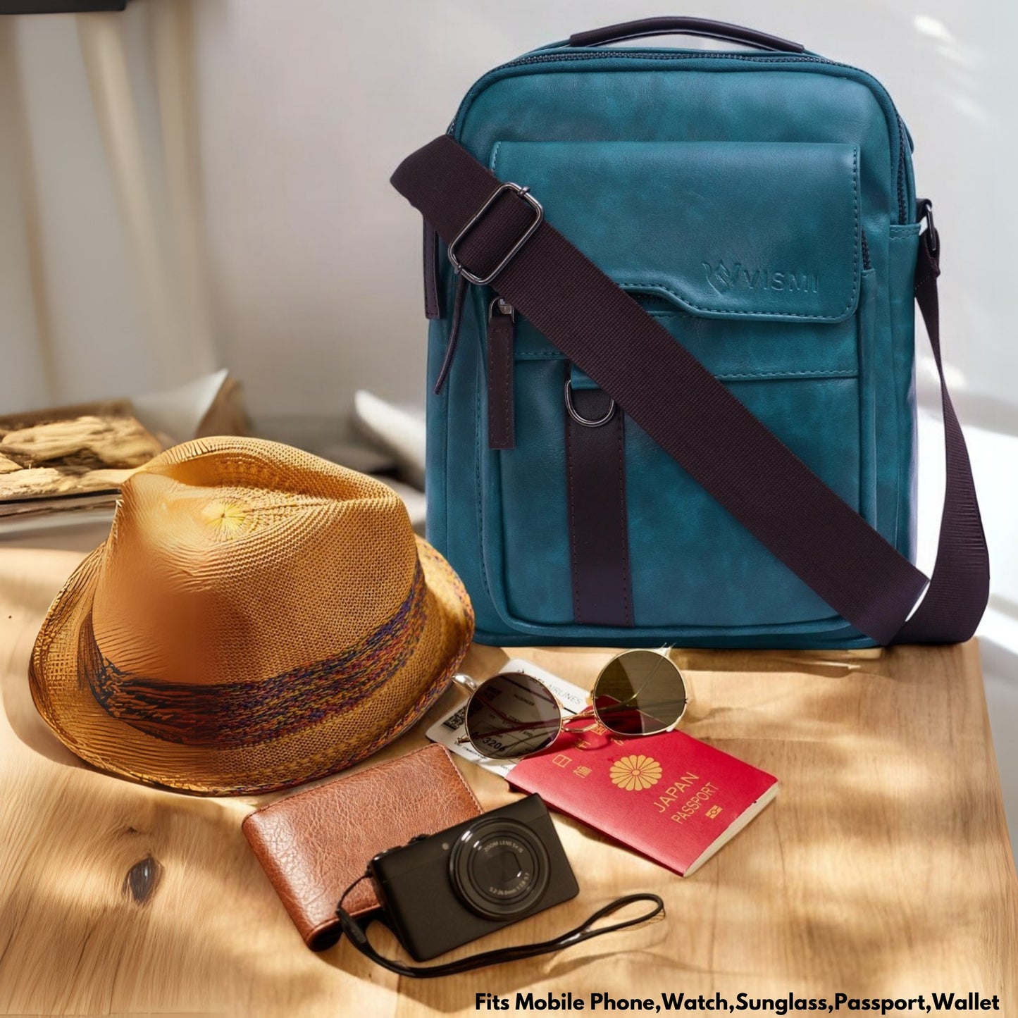 Timeless Alpha Men's Messenger Bag - Teal Blue