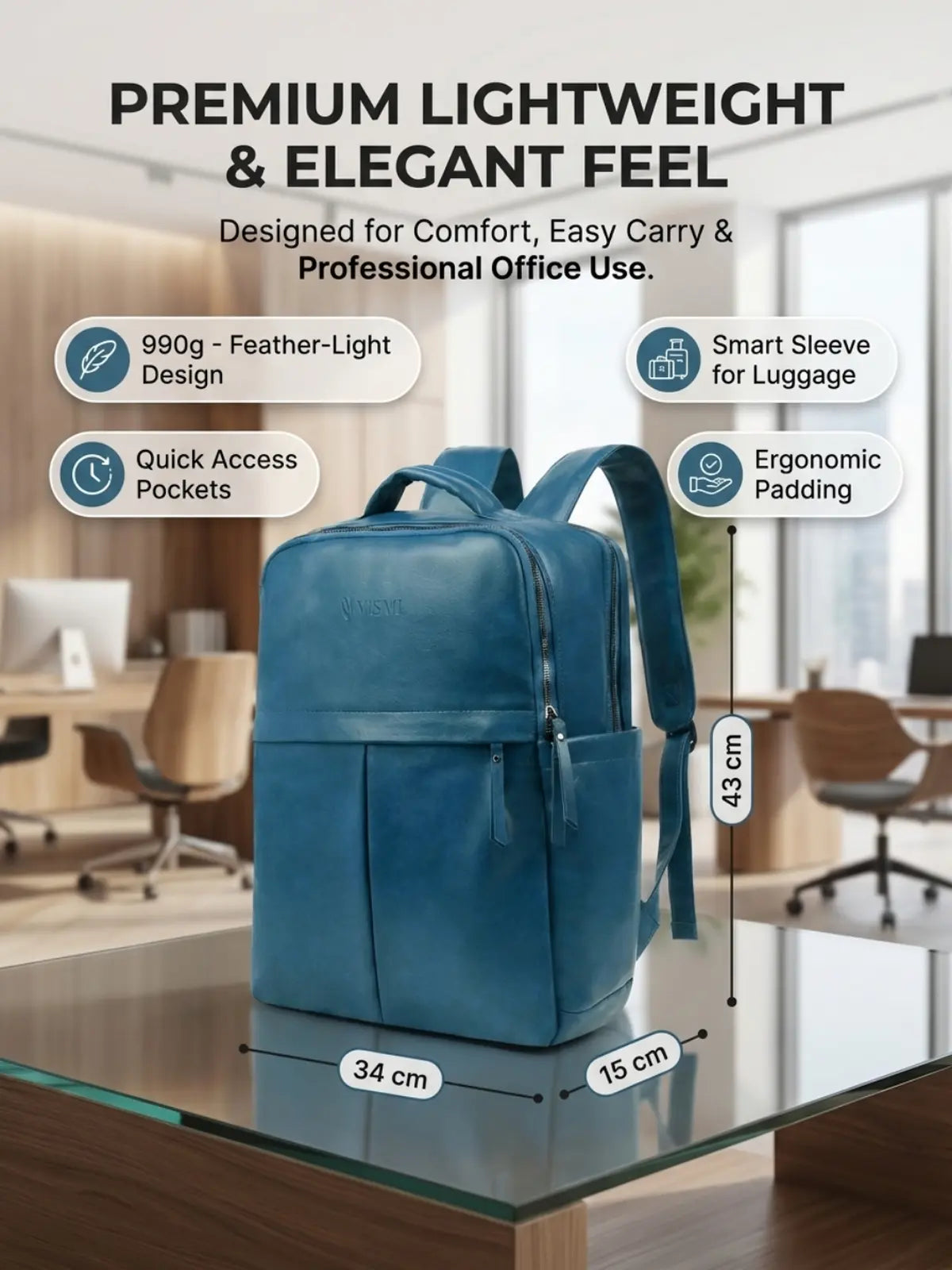 Timeless Voyager Laptop Backpack - Teal Blue