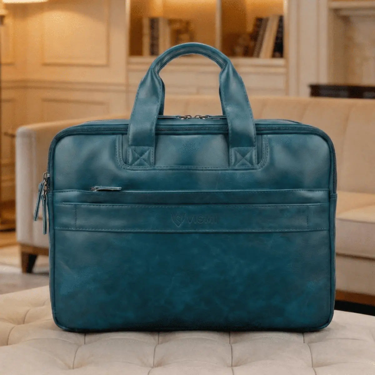 Timeless Urban Laptop Messenger Briefcase Bag - Teal Blue