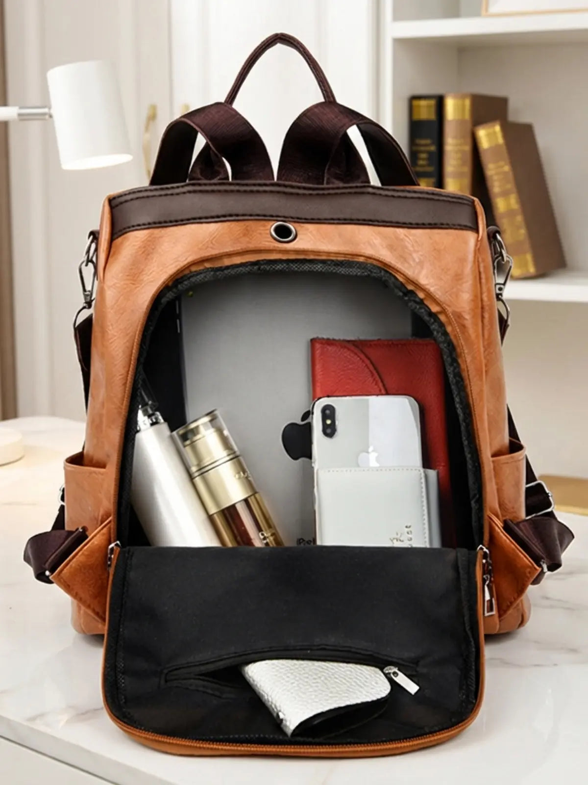 Timeless Aura Women Backpack Handbag - Tan