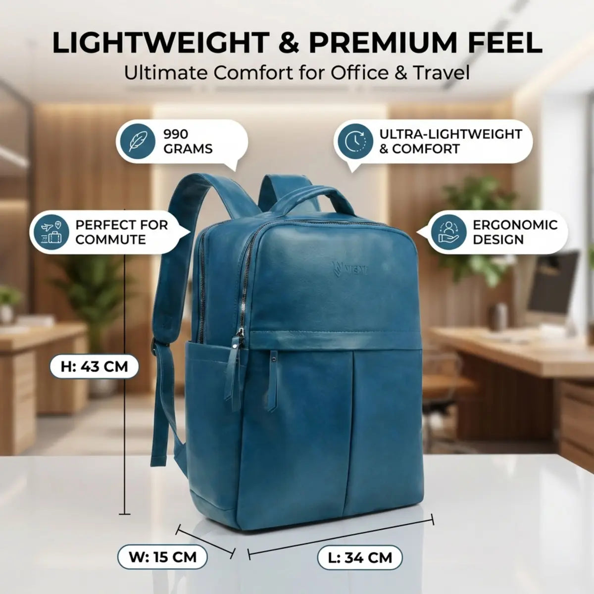 Timeless Voyager Laptop Backpack - Teal Blue