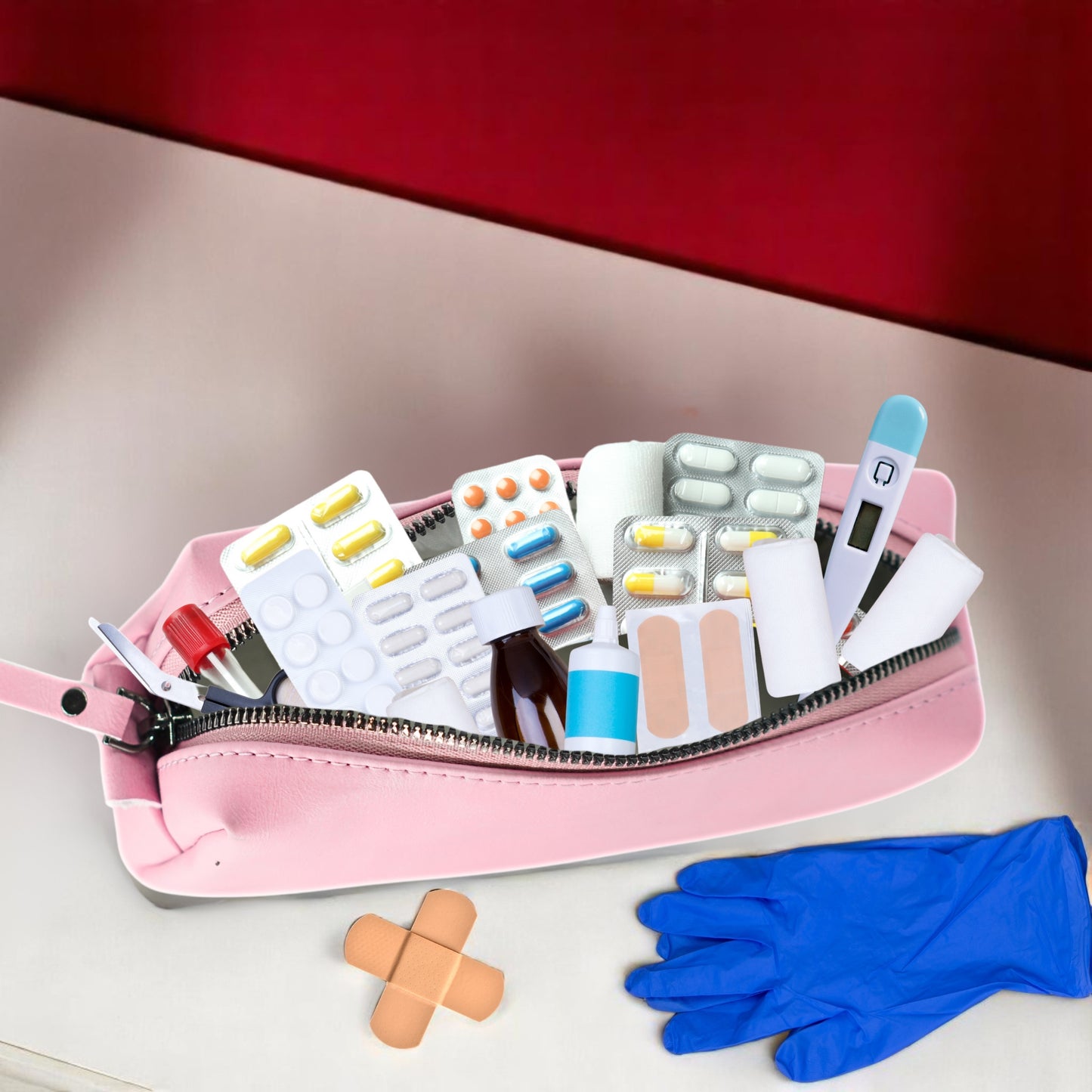 Timeless Leather Round Coin Pouch - Pink