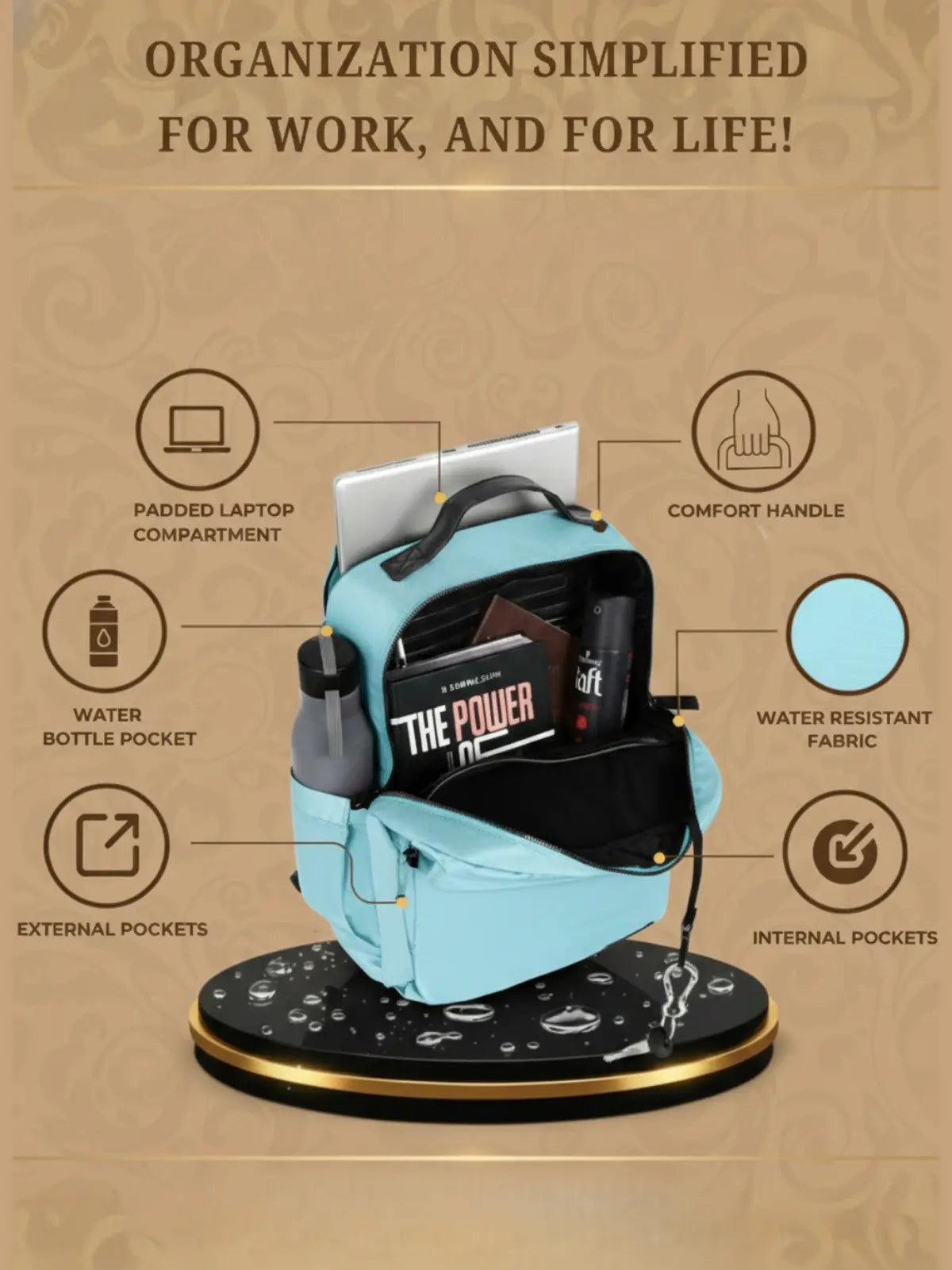 Everyday Essentials Travel Laptop Backpack - Sky Blue