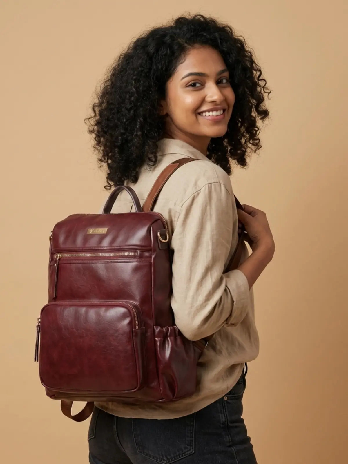 Timeless Diva Women Laptop Backpack - Wine