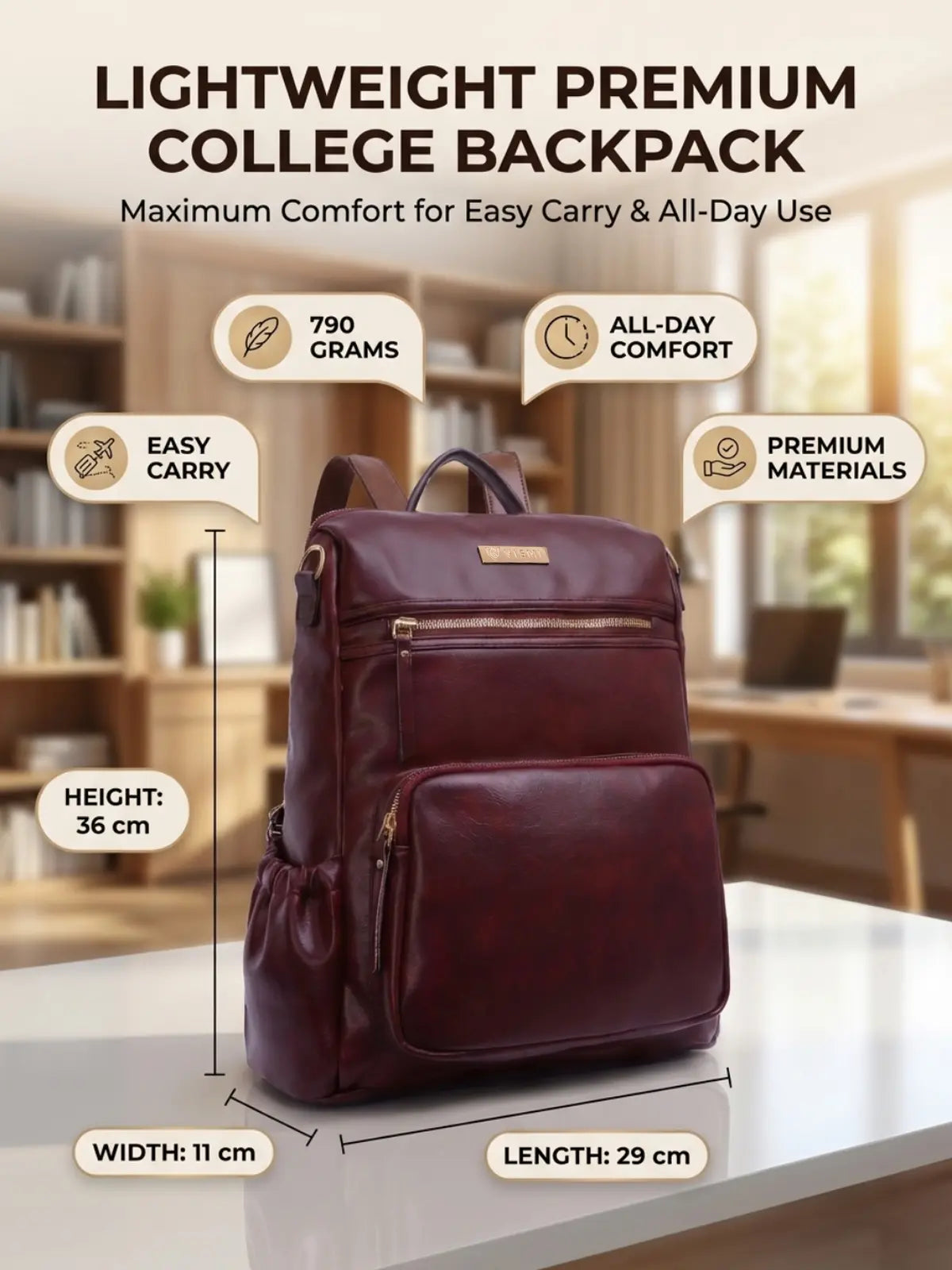 Timeless Diva Women Laptop Backpack - Wine