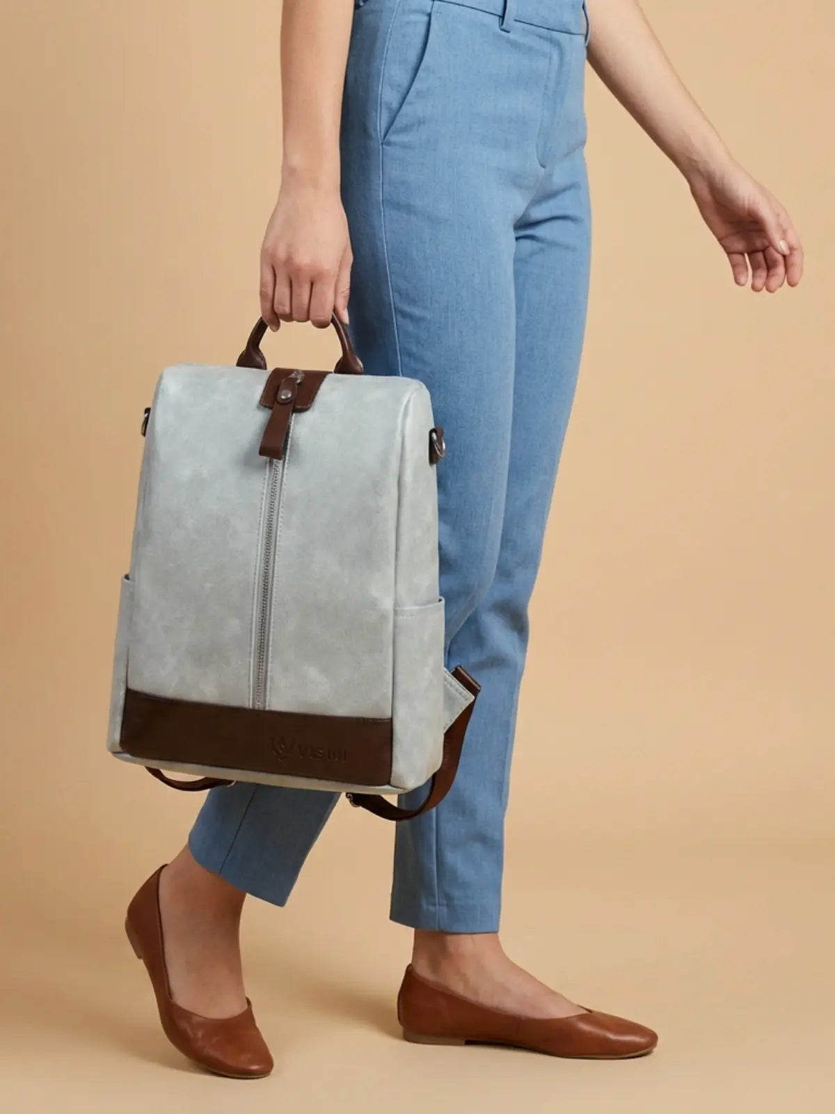 Timeless Aura Women Backpack Handbag - Grey