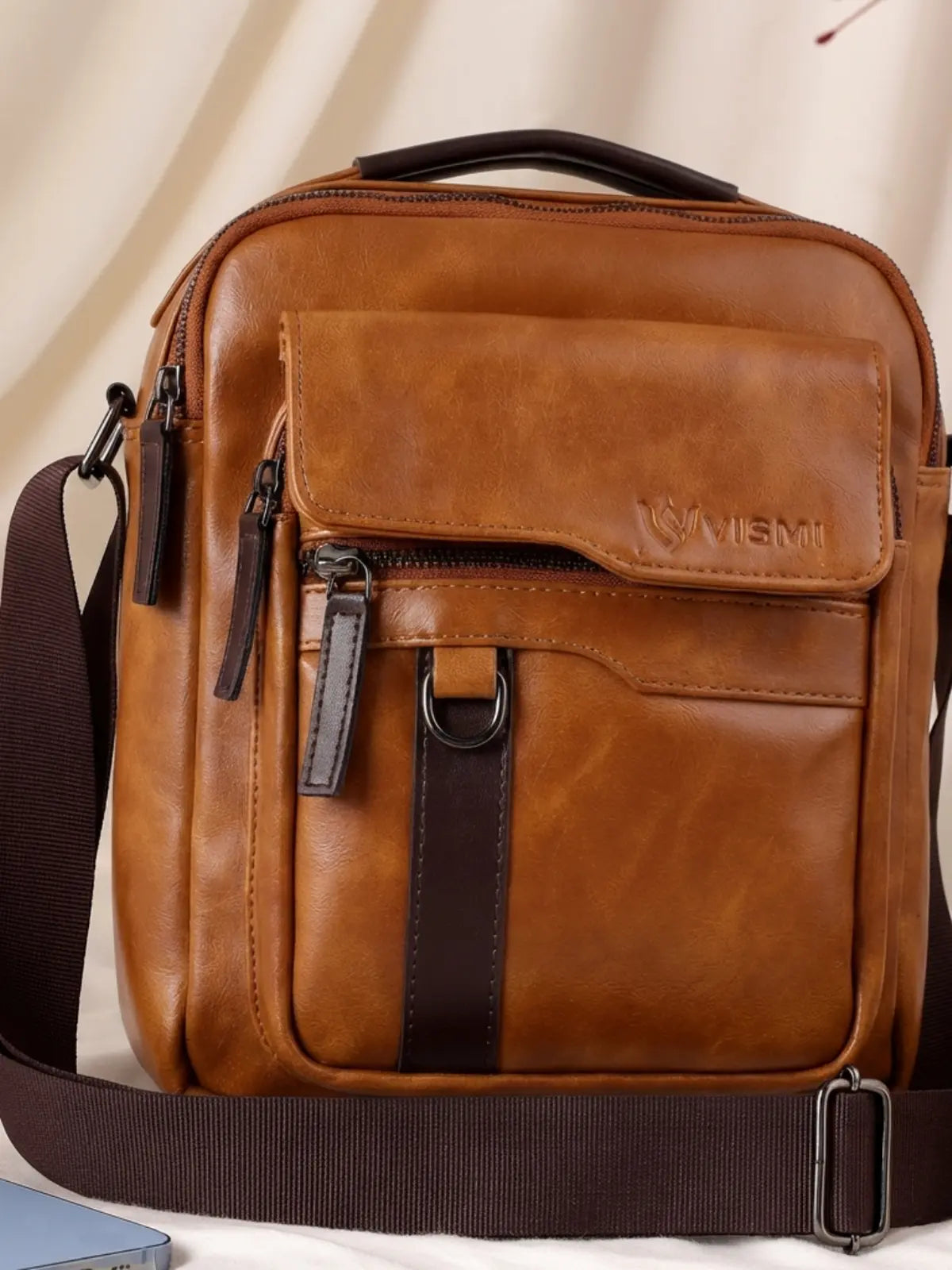 Timeless Alpha Men's Messenger Bag - Tan