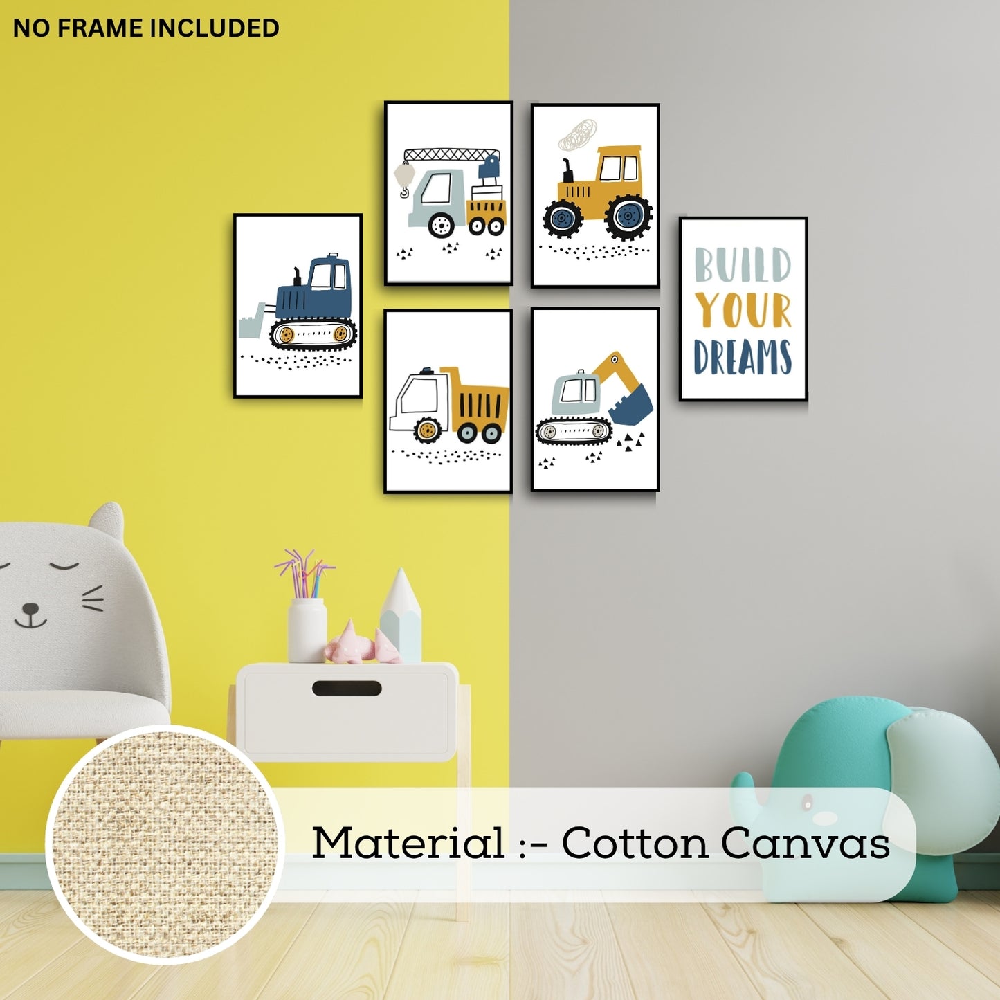 Build Your Dream Wall Art – Canvas Print Set for Kids (Unframed)