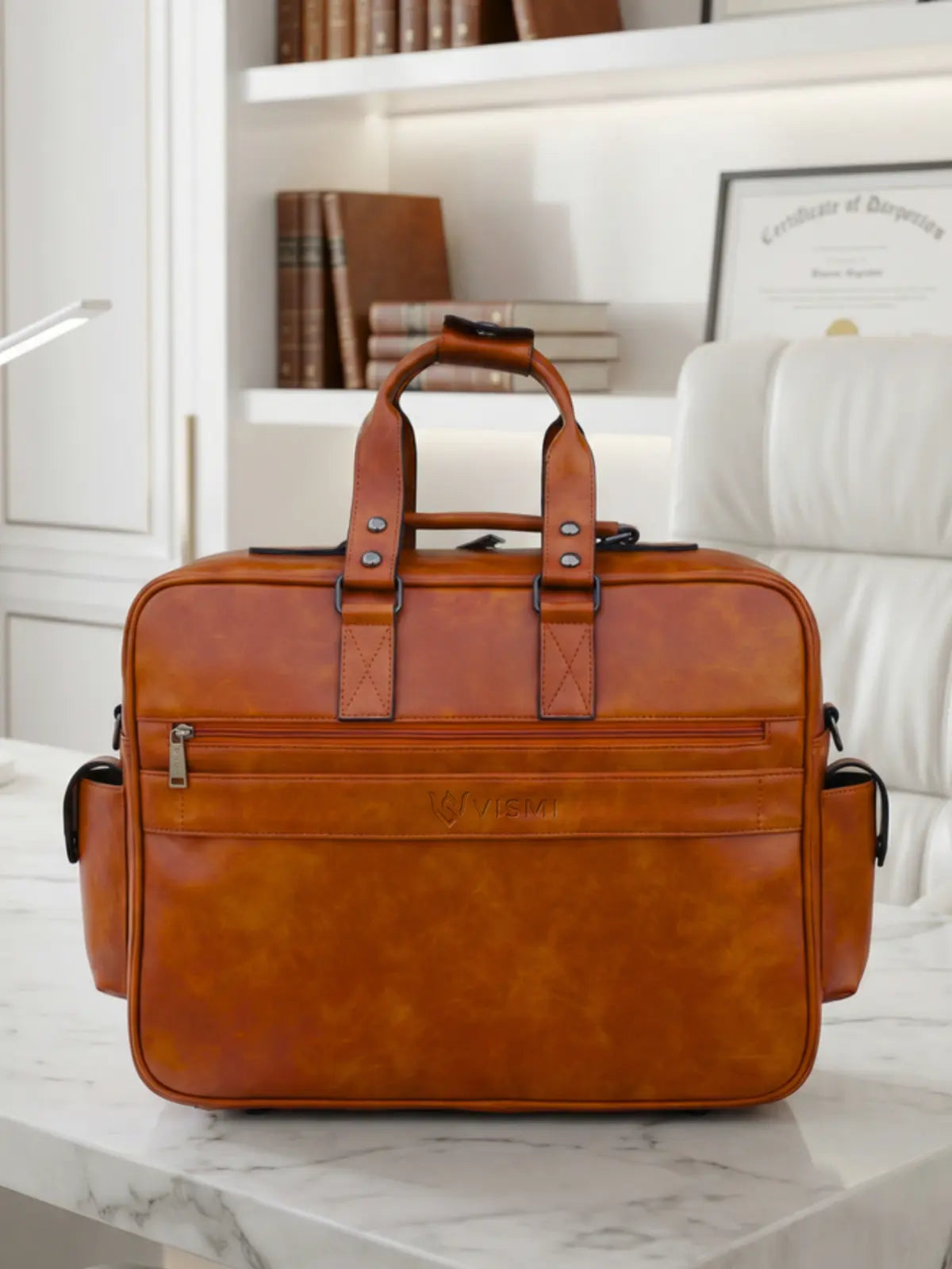 Timeless Commander Laptop Bag with Utility Pouch - Tan