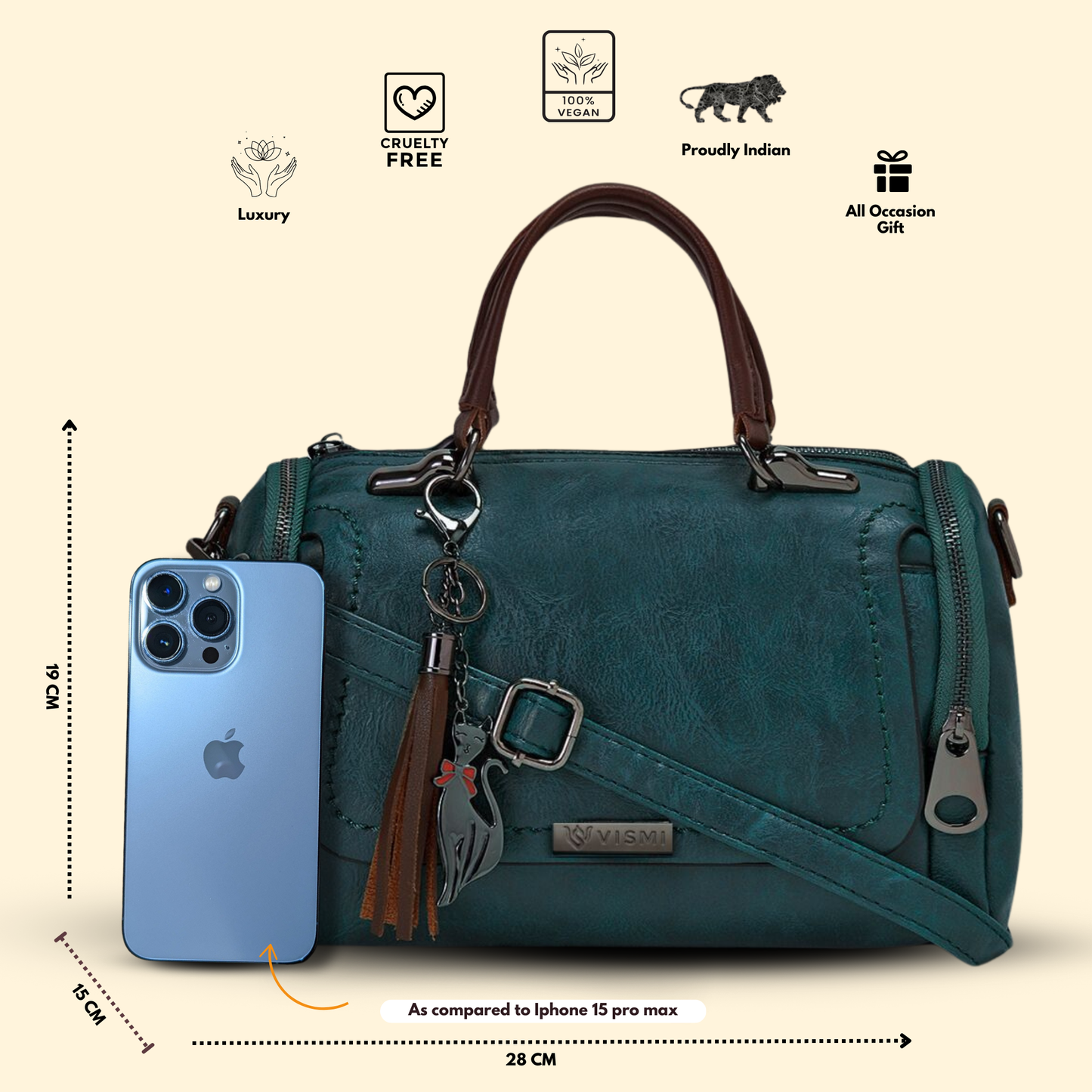 Timeless Mystique Satchel Handbag - Teal Blue