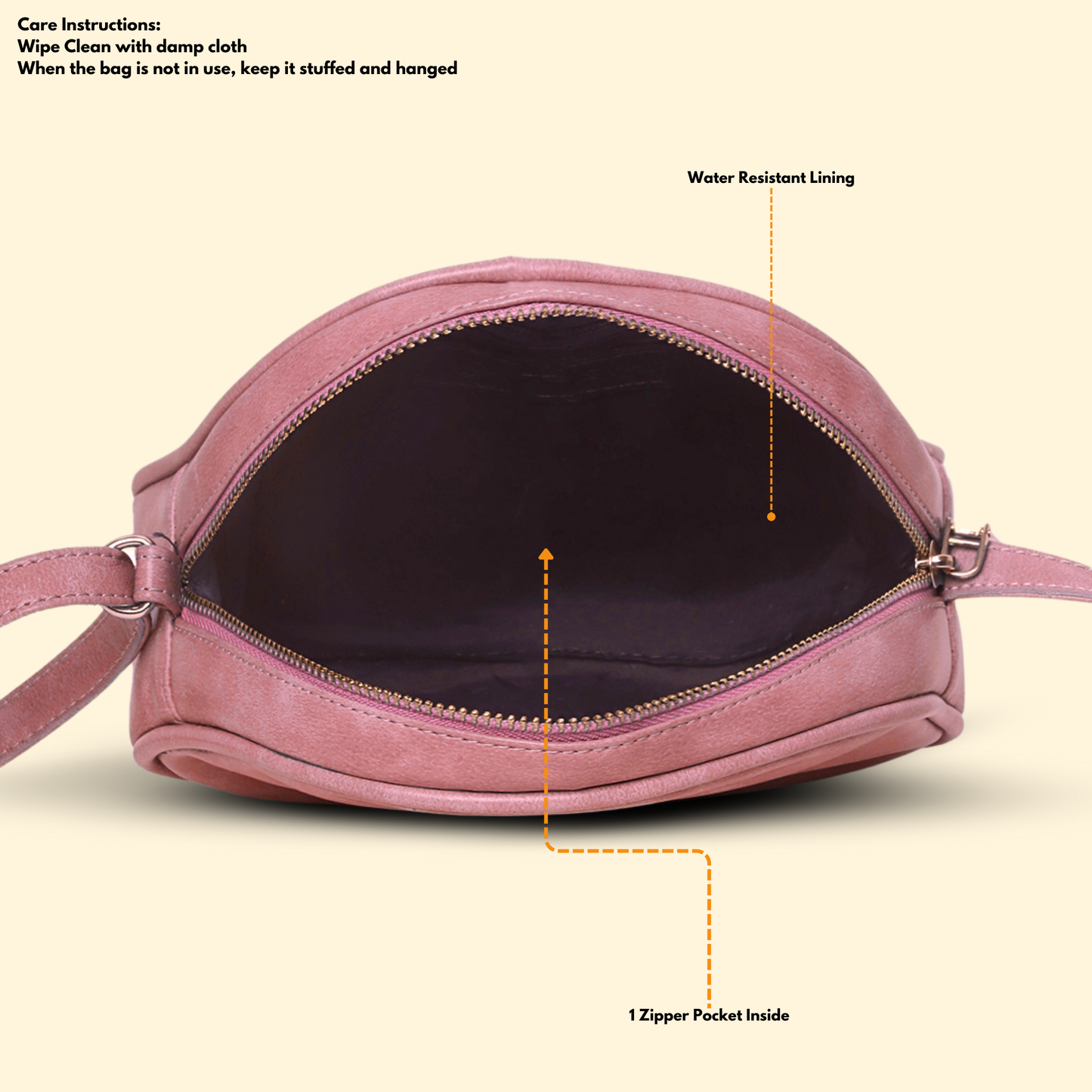 Timeless Chic Women's Sling Bag - Blush Pink