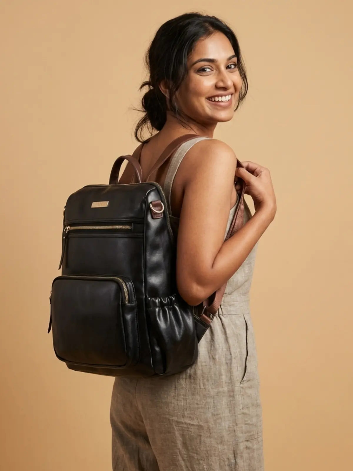 Timeless Diva Women Laptop Backpack - Black