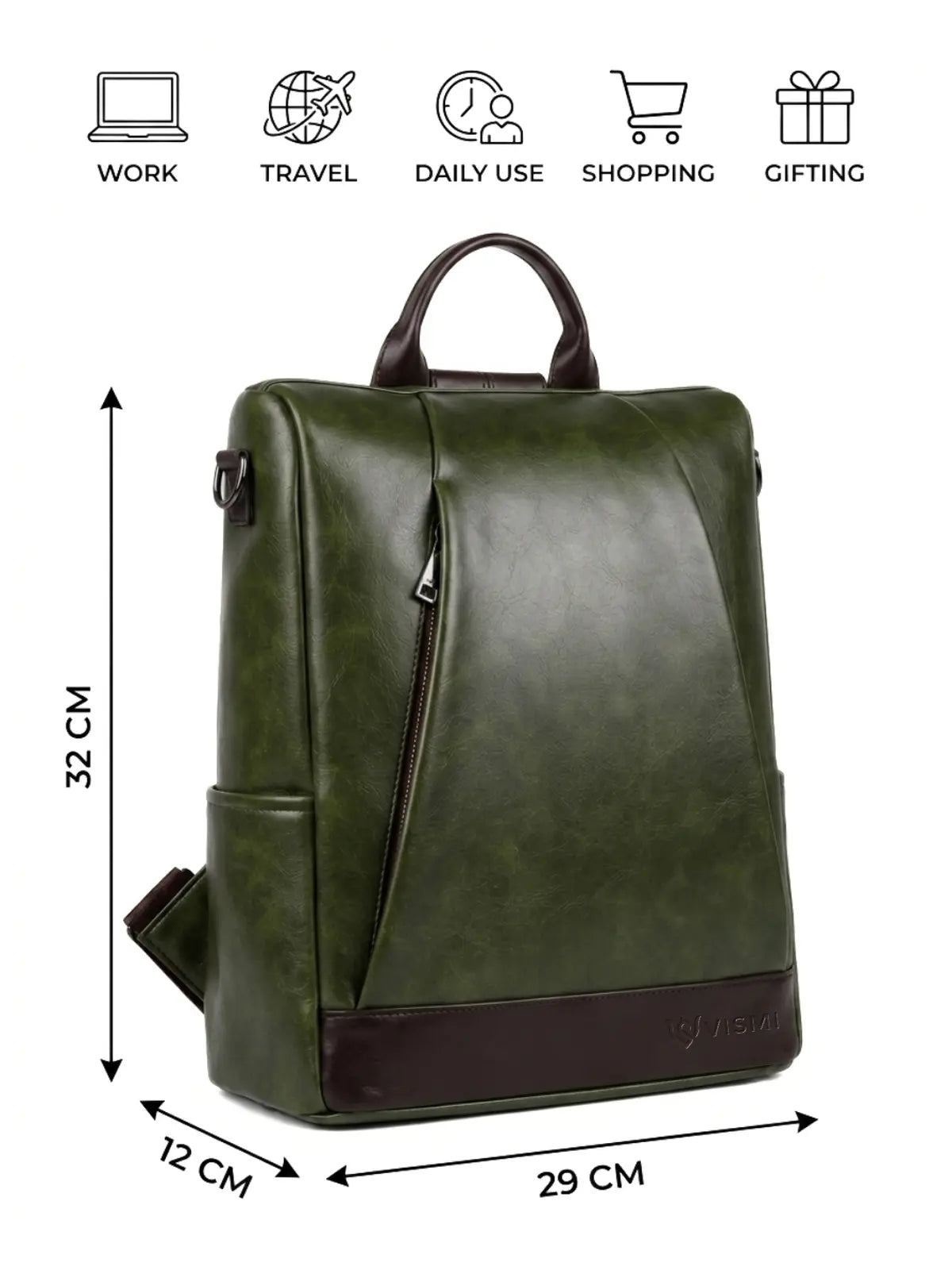 Timeless Kiara Women Backpack Handbag - Olive Green