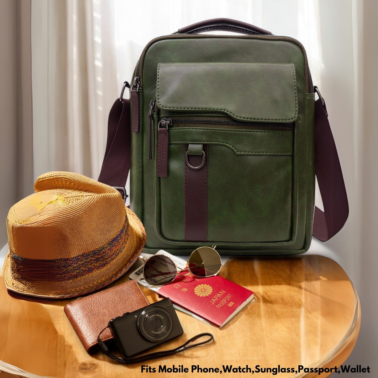 Timeless Alpha Men's Messenger Bag - Olive Green