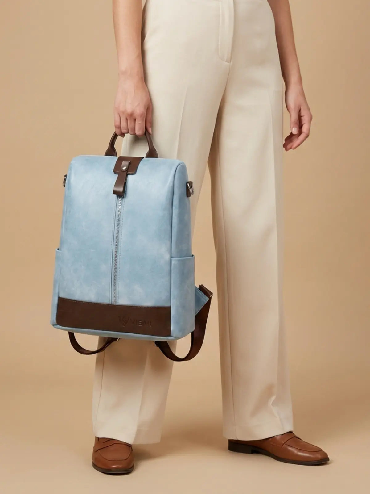 Timeless Aura Women Backpack Handbag - Sky Blue