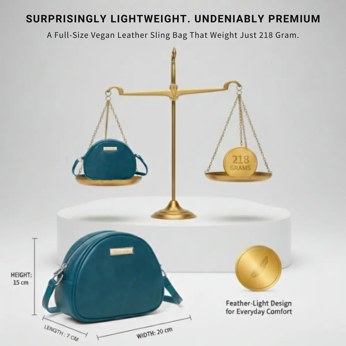 Vegan leather sling bag for women worn as a crossbody