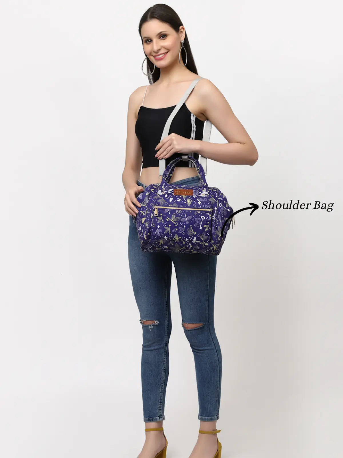 Itsy Bitsy Mini Diaper Bag - Flying Keys Purple