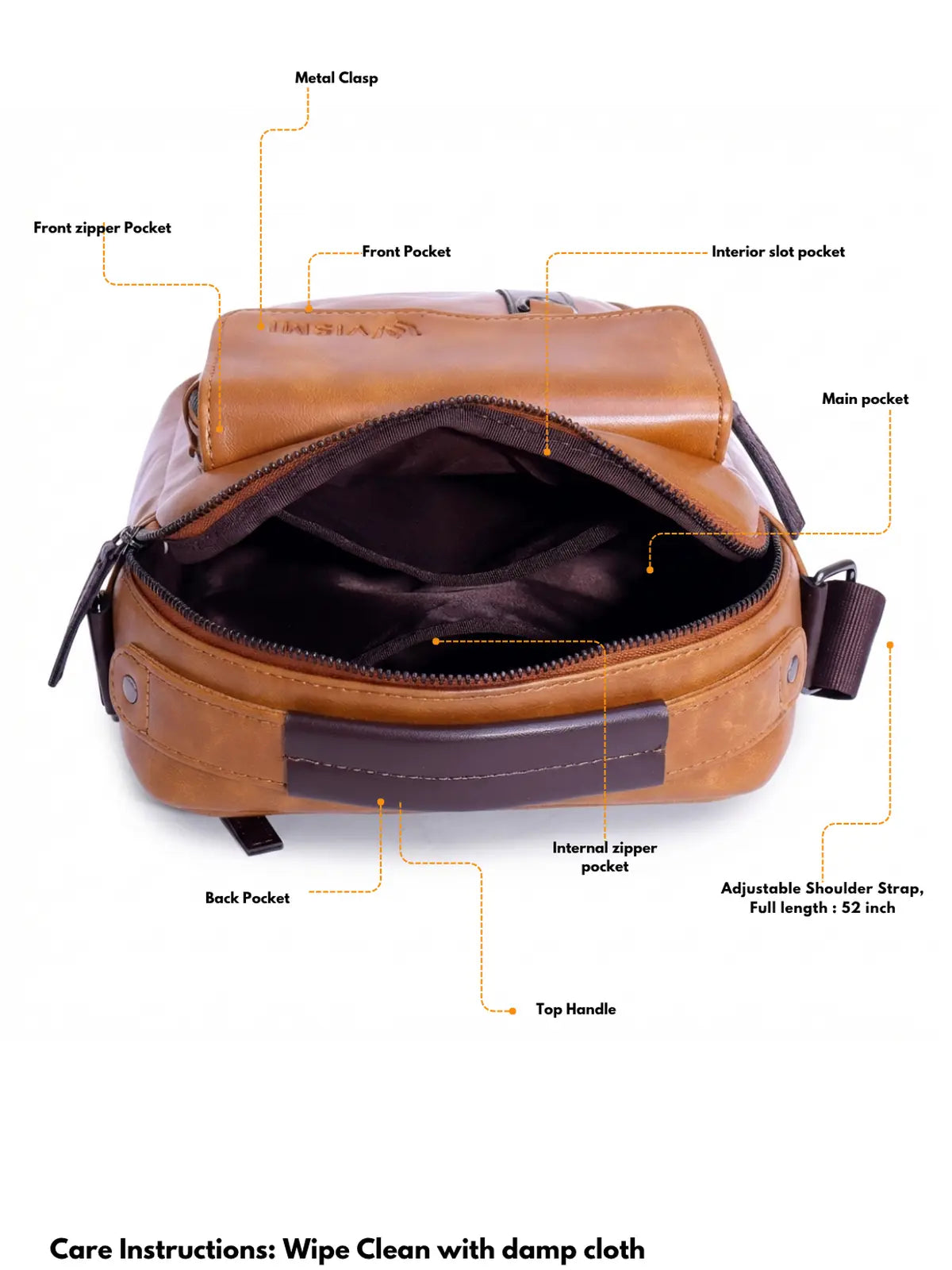Timeless Alpha Men's Messenger Bag - Tan
