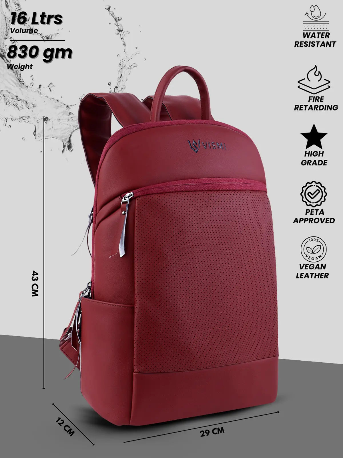 VISMIINTREND Executive Laptop Backpack - Maroon