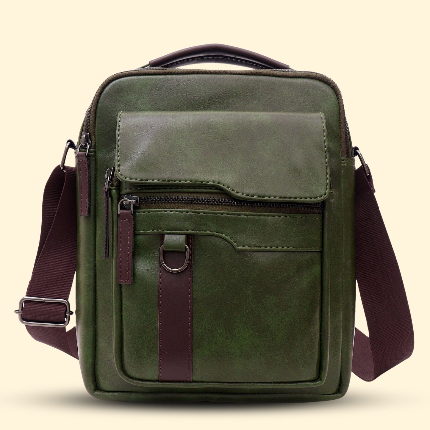 Timeless Alpha Men's Messenger Bag - Olive Green