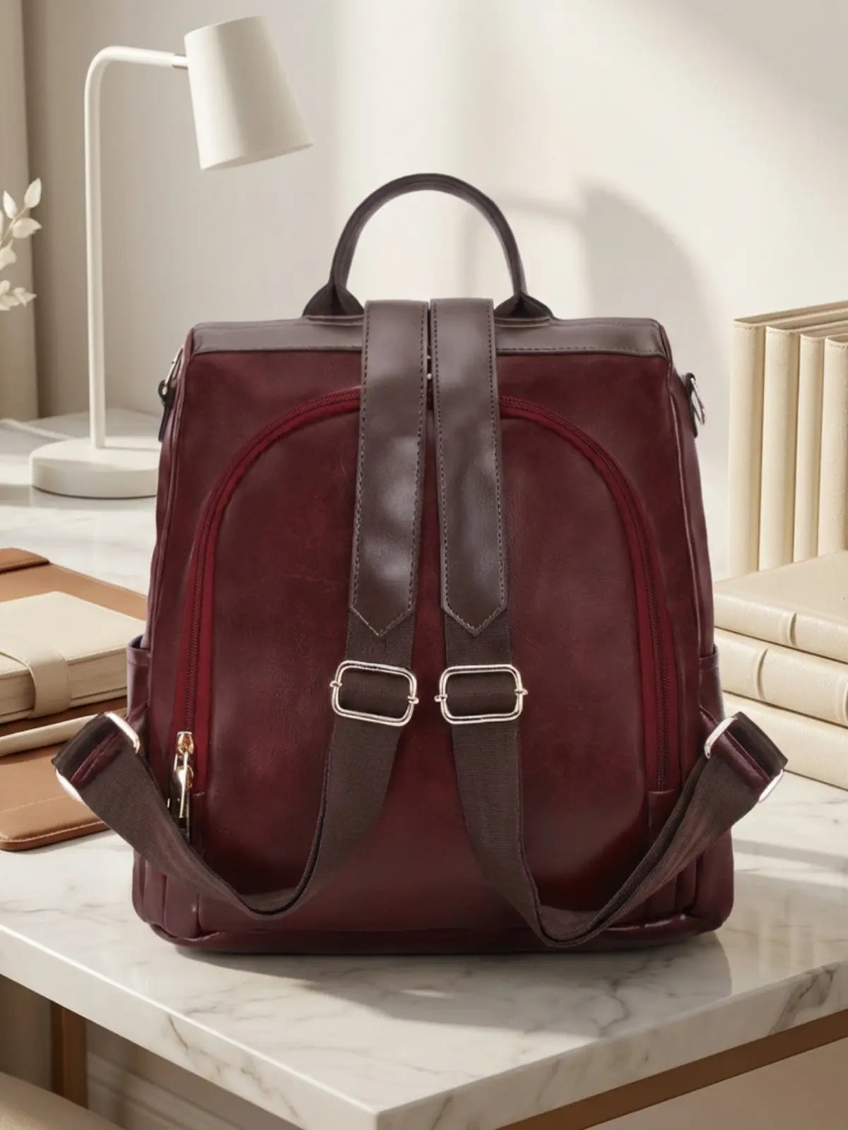 Timeless Aura Women Backpack Handbag - Wine