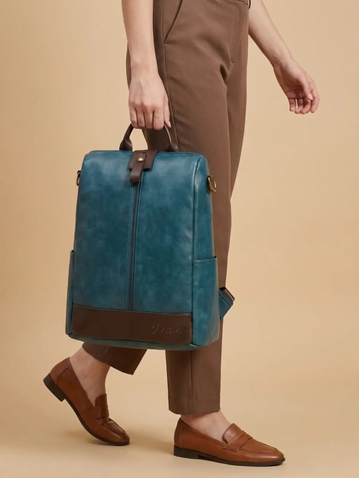 Timeless Aura Women Backpack Handbag - Teal Blue