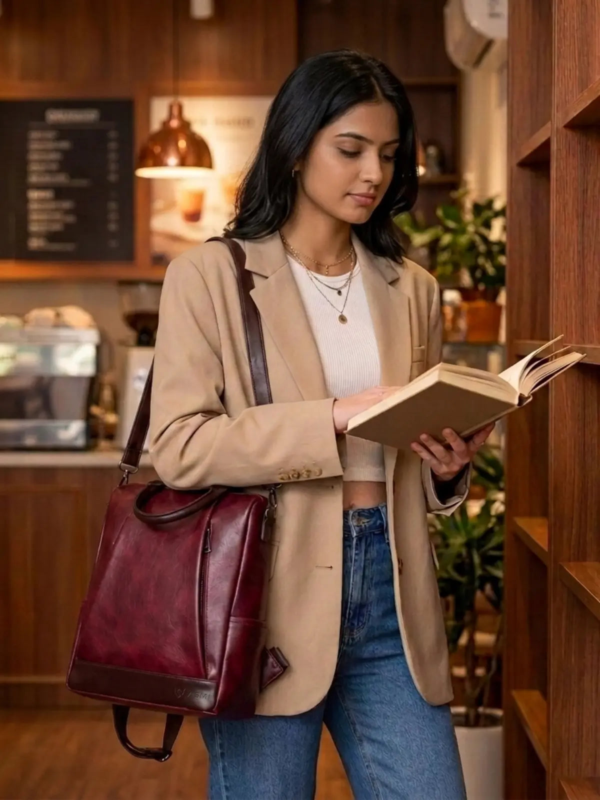 Timeless Kiara Backpack Handbag - Wine
