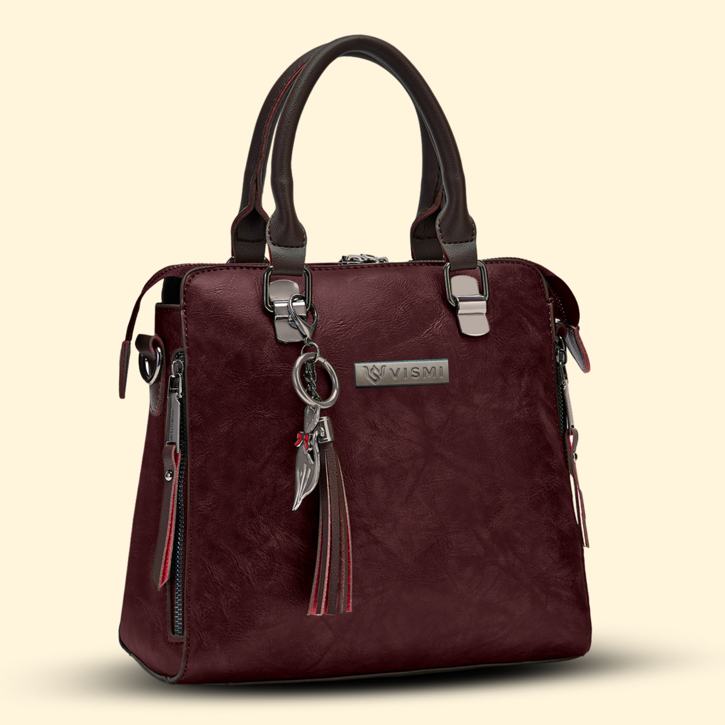 Timeless Elegance Satchel Handbag - Wine