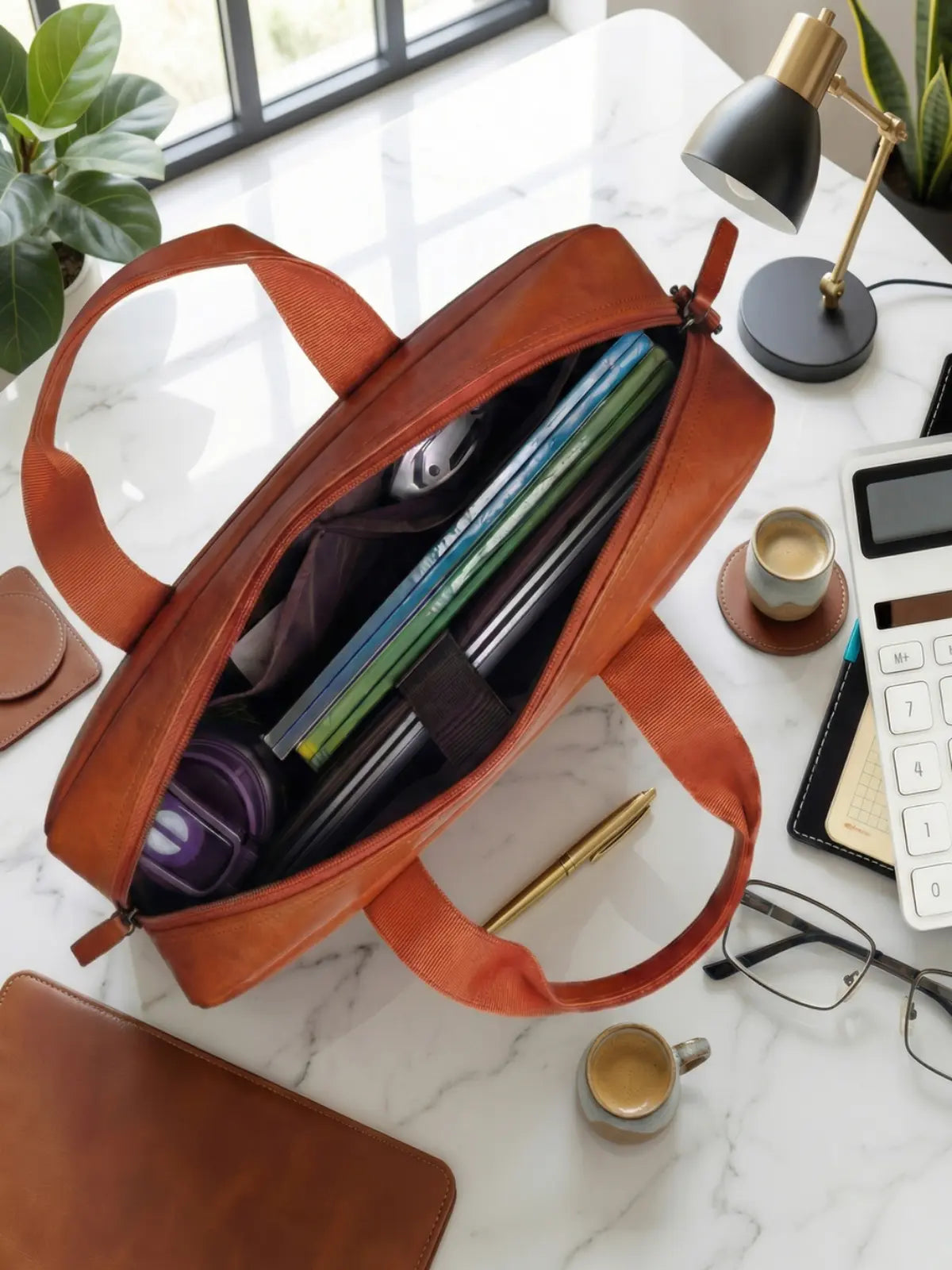 Timeless Orbit Laptop Messenger Bag - Tan