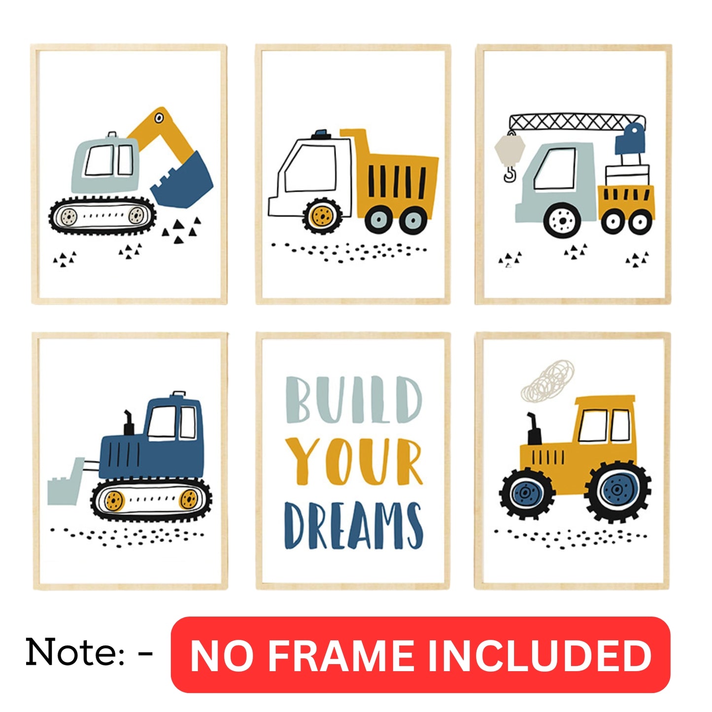 Build Your Dream Wall Art – Canvas Print Set for Kids (Unframed)