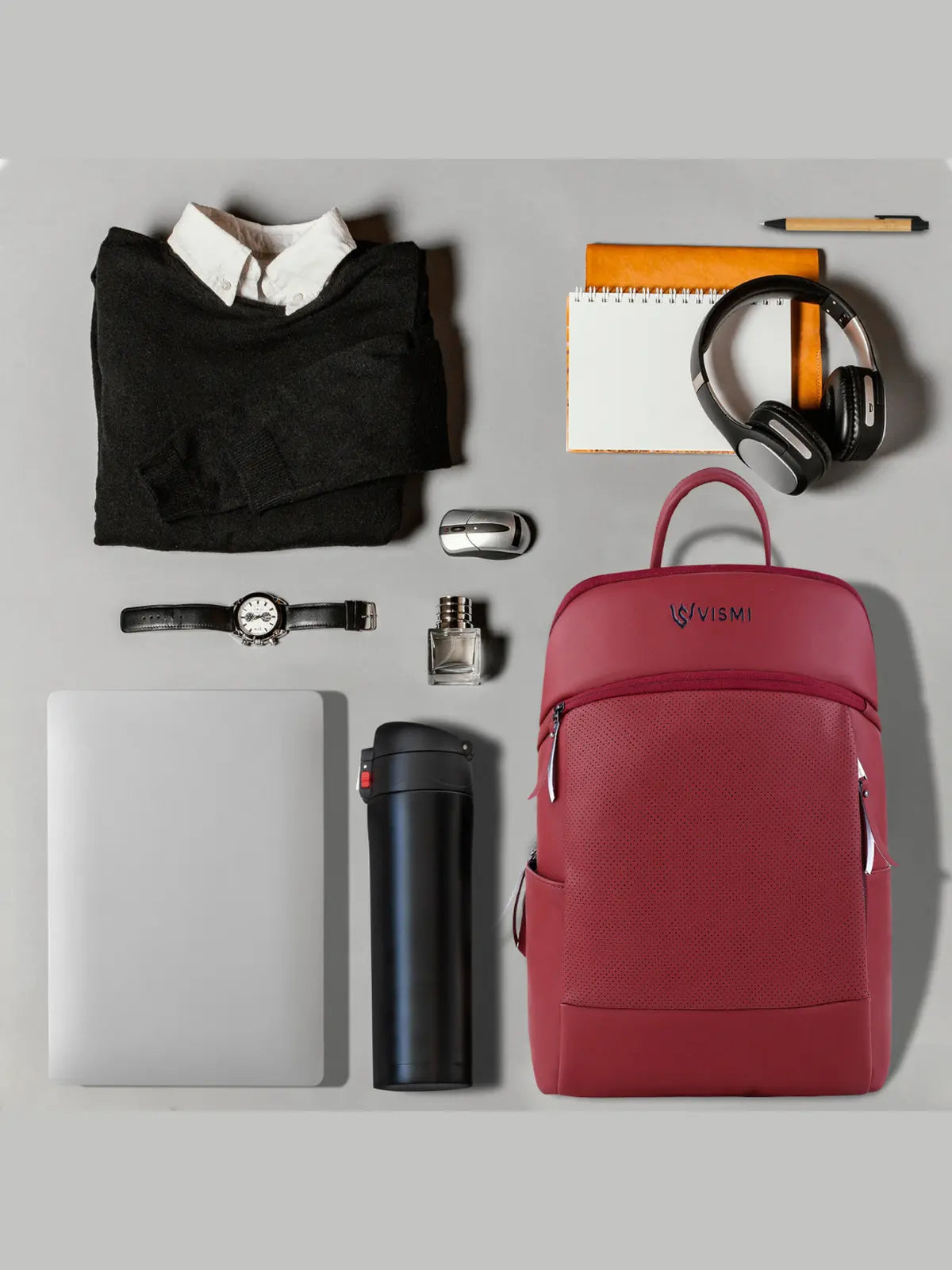VISMIINTREND Executive Laptop Backpack - Maroon