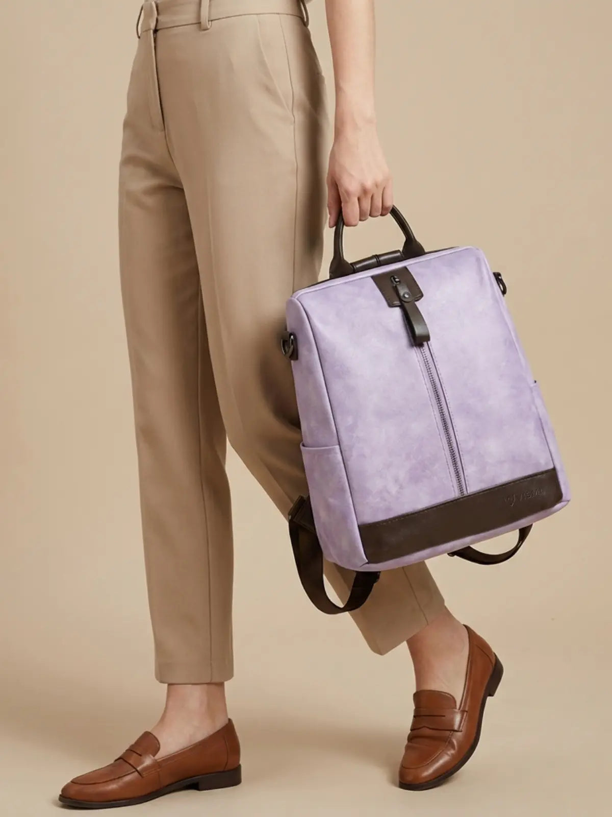 Timeless Aura Women Backpack Handbag - Lavender