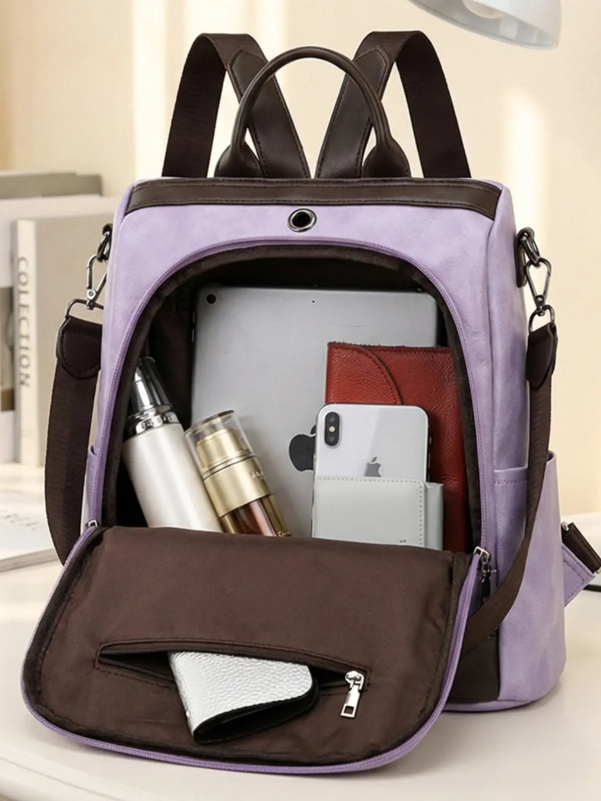 Timeless Aura Women Backpack Handbag - Lavender