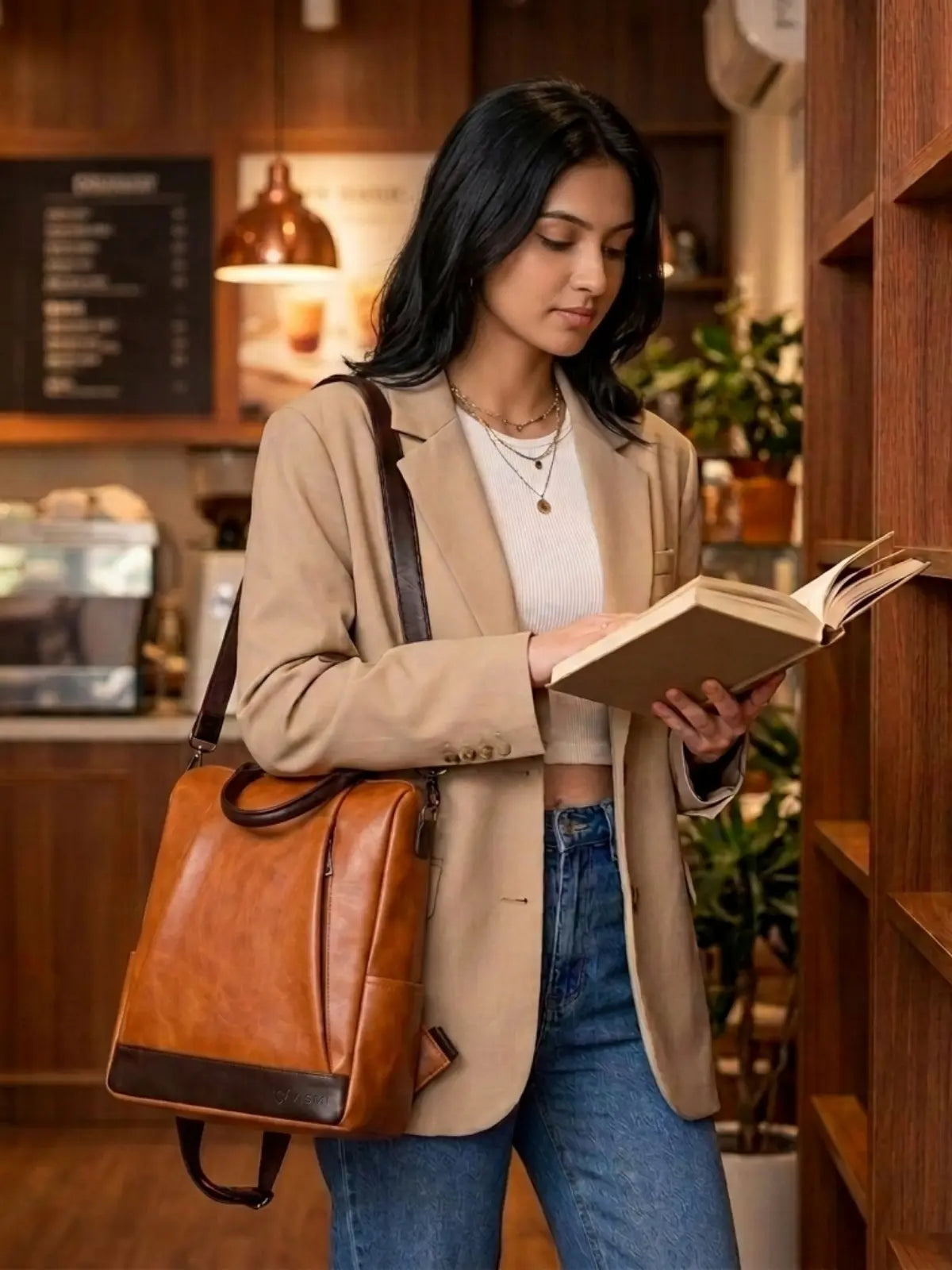 Timeless Kiara Backpack Handbag - Tan