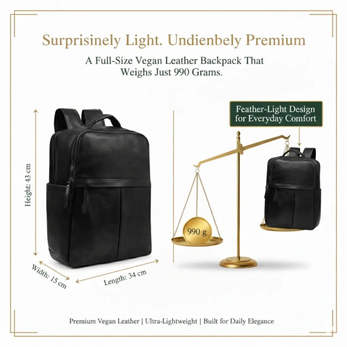 Timeless Voyager Laptop Backpack - Black