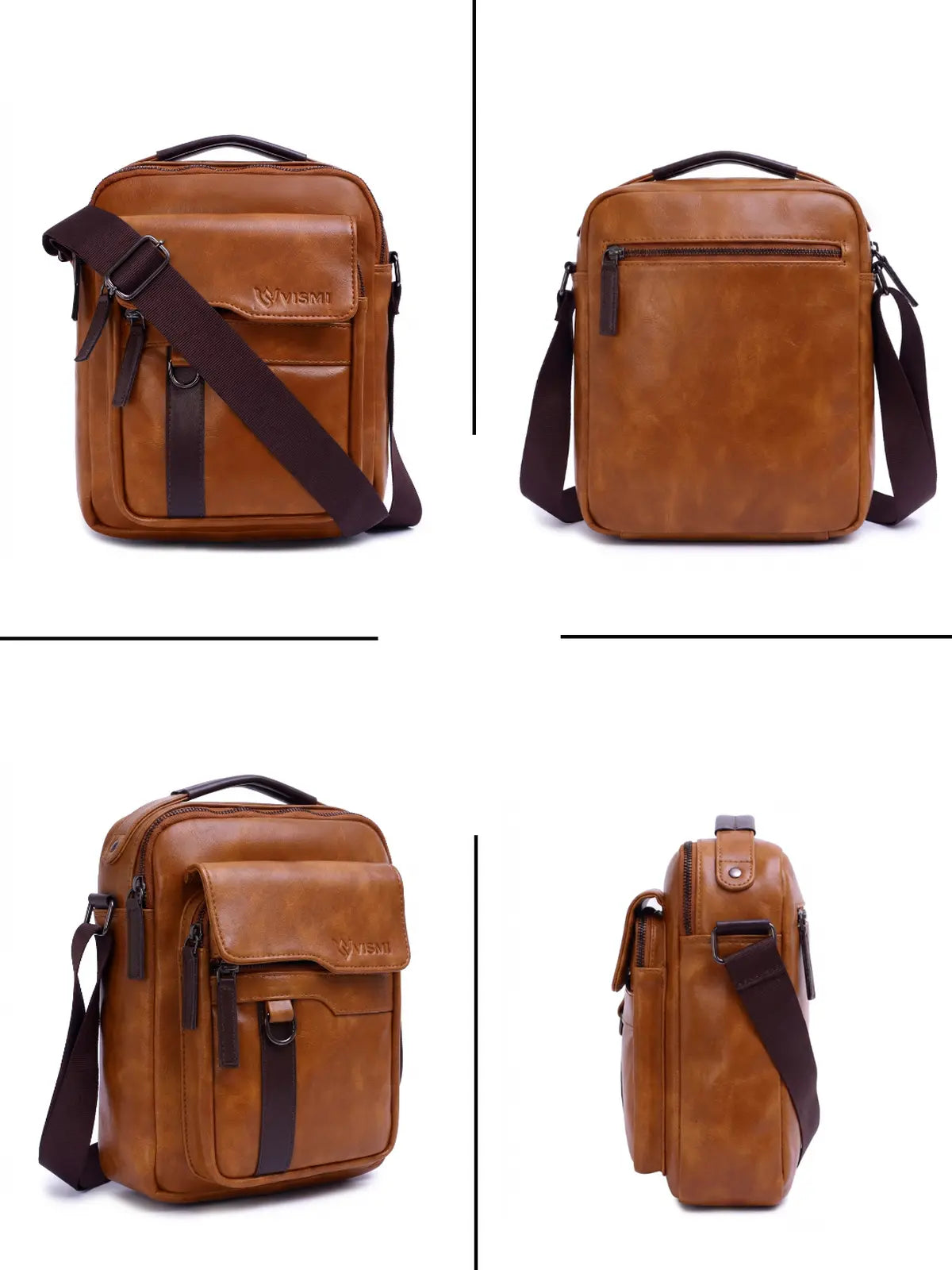 Timeless Alpha Men's Messenger Bag - Tan