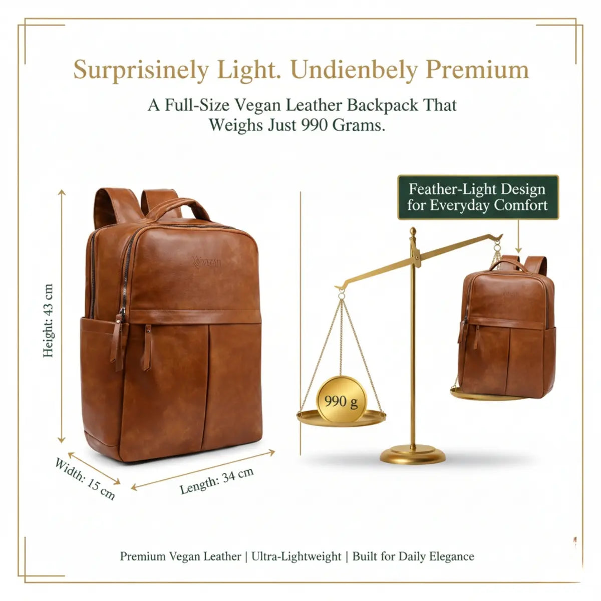 Timeless Voyager Laptop Backpack - Tan