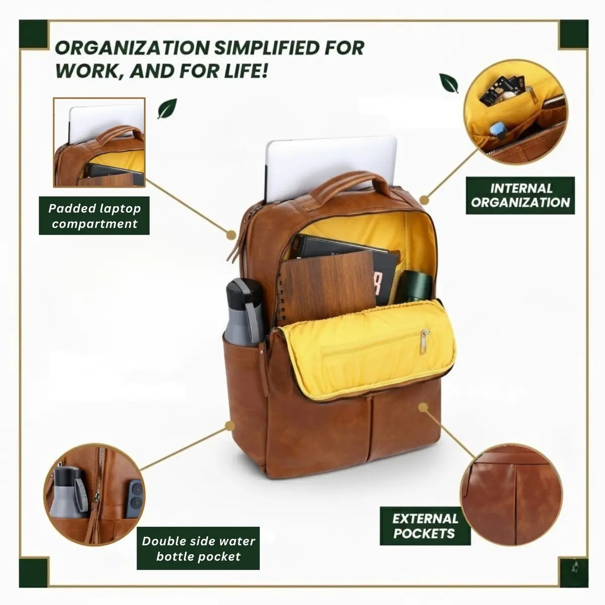 Timeless Voyager Laptop Backpack - Tan